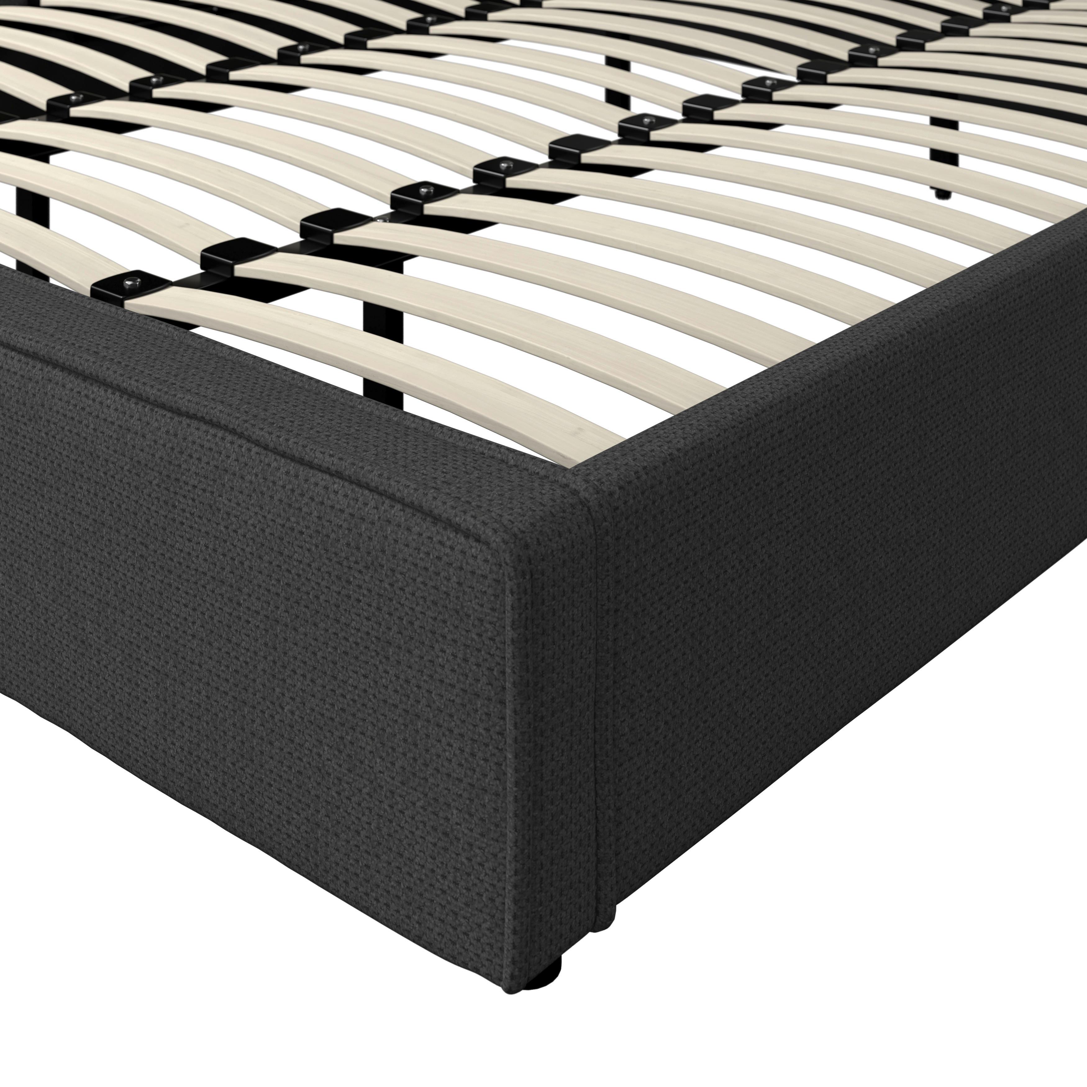 STOPPAD SÄNG GINA - mörkgrå/svart, Modern, metall/trä (180/200cm) - Bessagi Home