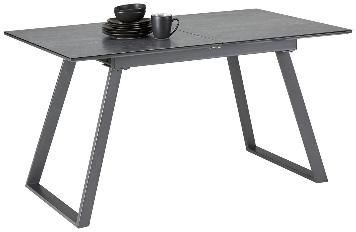 Ausziehtisch in Grau - Grau, Modern, Glas/Holzwerkstoff (140-180/80/76cm) - Mömax