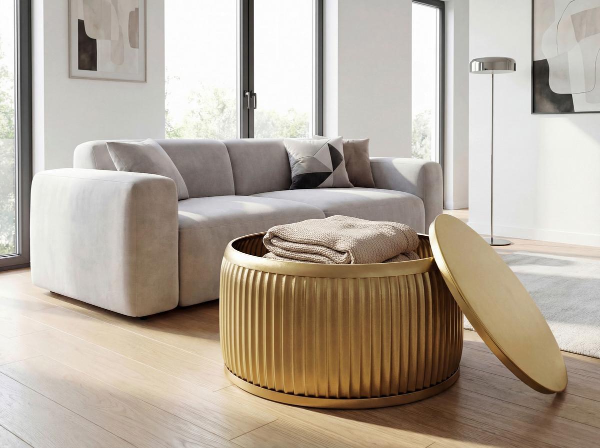 Couchtisch Wl7.483 - Goldfarben, Design, Metall (60/60/32cm) - Livetastic