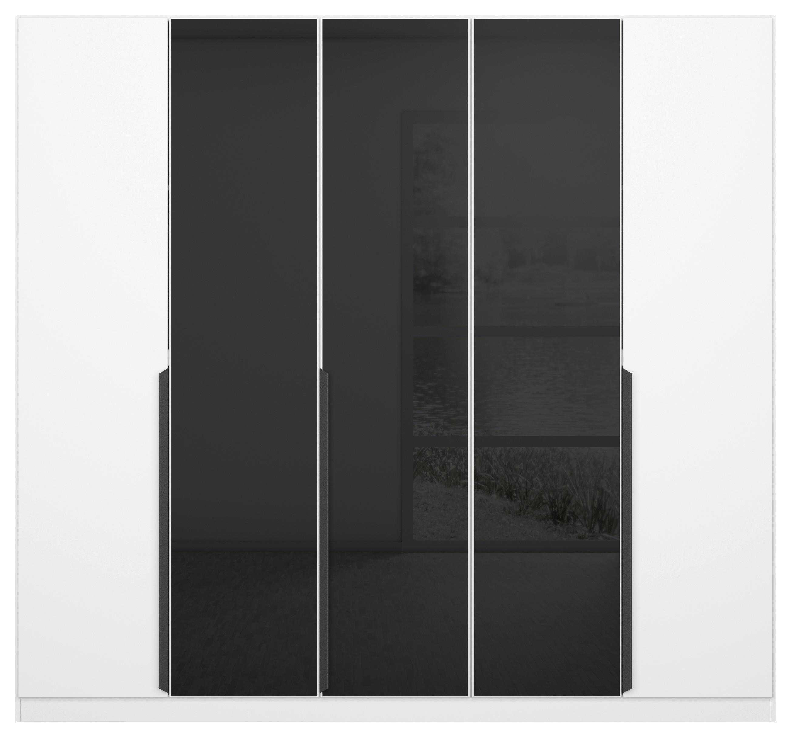 DULAP USI ROTATIVE ARTEMIS - alb/antracit, Modern, sticlă/material pe bază de lemn (225/210/54cm) - Modern Living