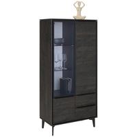 Vitrine in Anthrazit - Anthrazit/Schwarz, Modern, Glas/Holzwerkstoff (73/159/40cm) - Premium Living