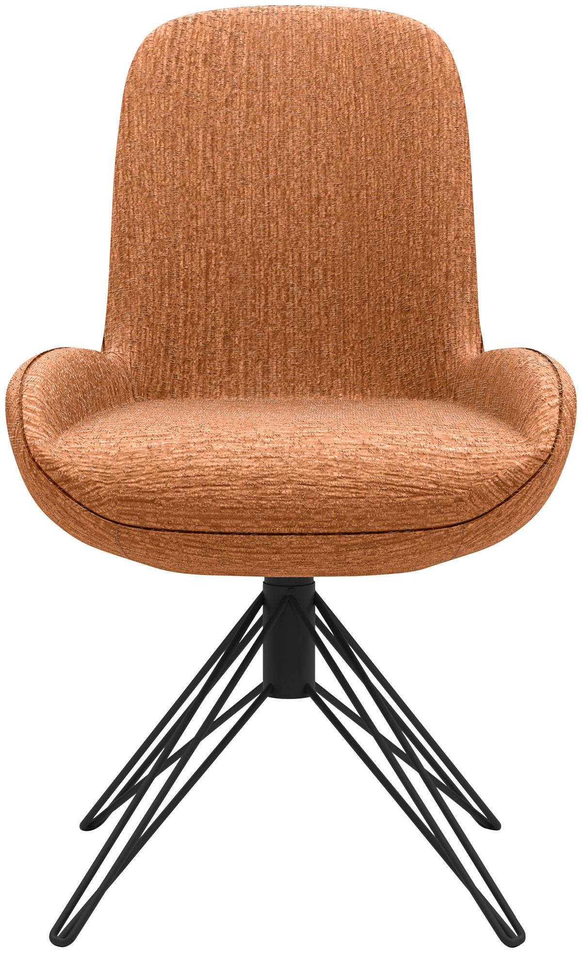 KRZESŁO HELVIN -MR- - czarny/kolor miedziany, Design, metal/tkanina (55/90,5/62cm) - Musterring