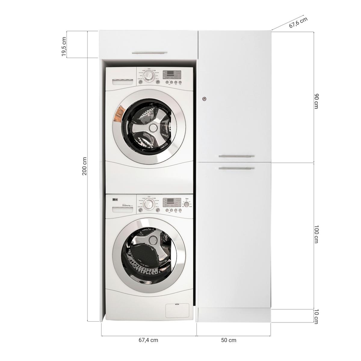 Hauswirtschaftsraum Clara Weiß B: ca. 117 cm - Weiß, KONVENTIONELL, Holzwerkstoff (117/200/67,6cm) - Respekta