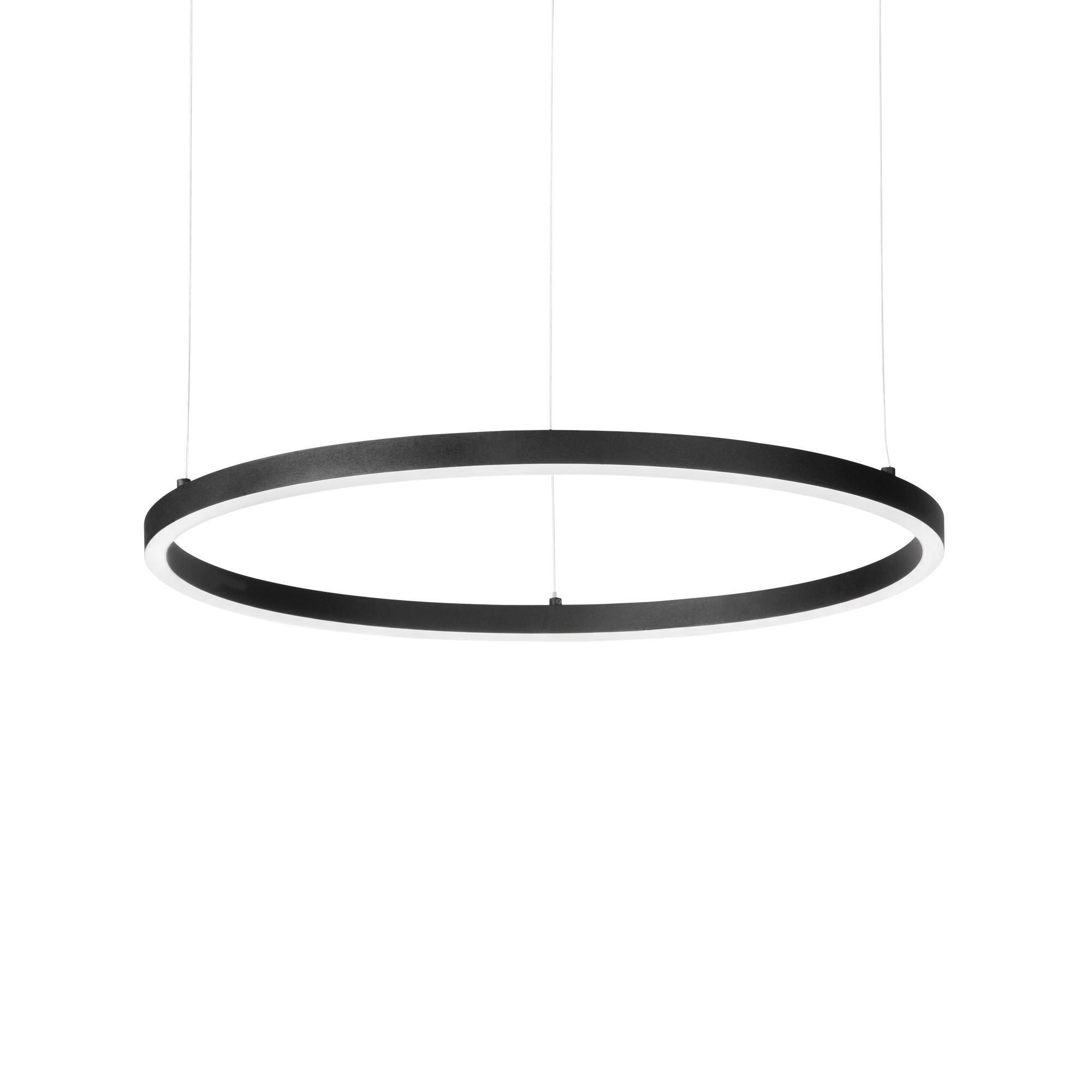 LED-Hängeleuchte Oracle Slim Schwarz max. 55 Watt - Schwarz, Design, Kunststoff/Metall (90/90/27,5/202cm) - Ideal Lux