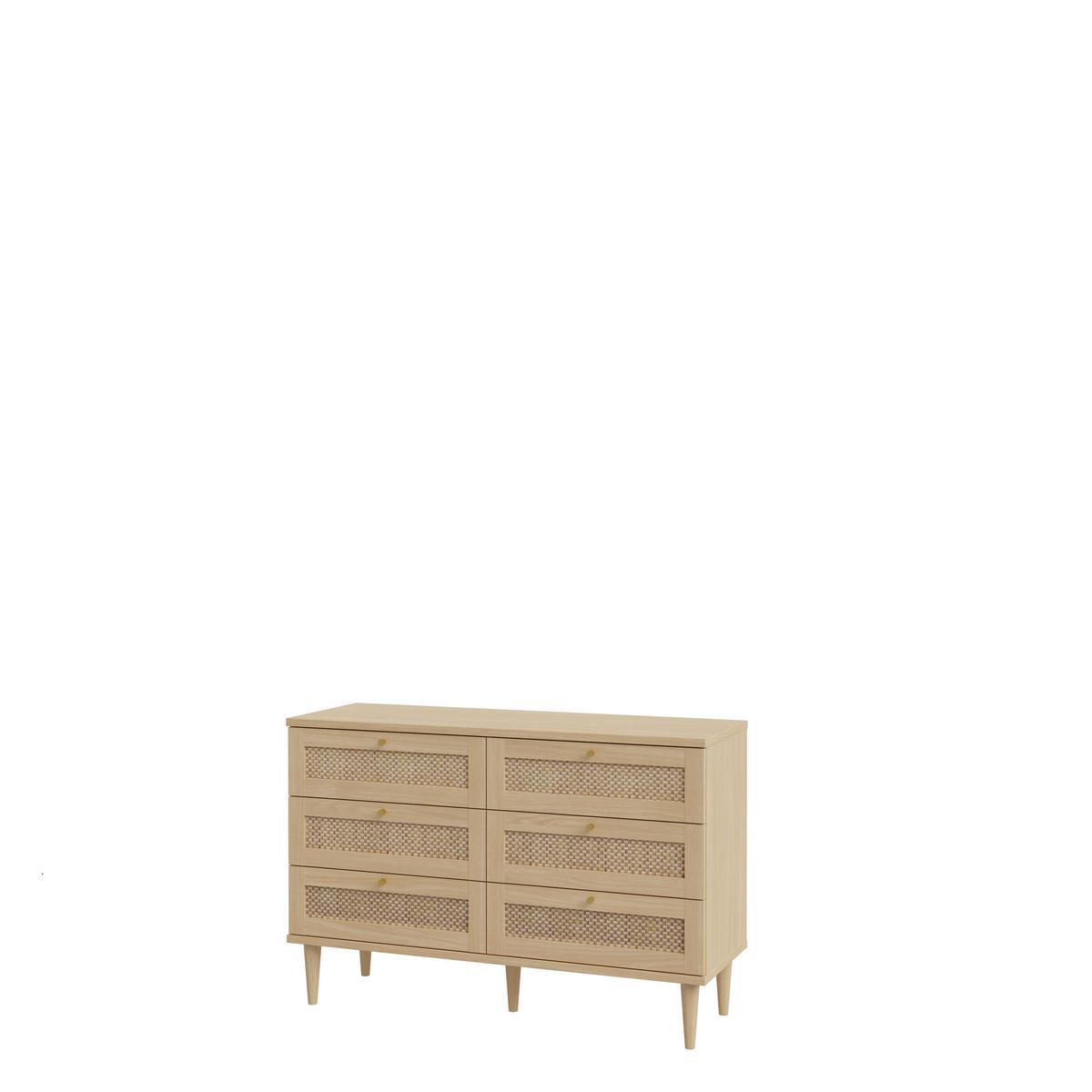 Comodă CALASETTA - bej/culoare lemn stejar, Romantik / Landhaus, material pe bază de lemn (120,1/80,1/41,4cm) - Premium Living