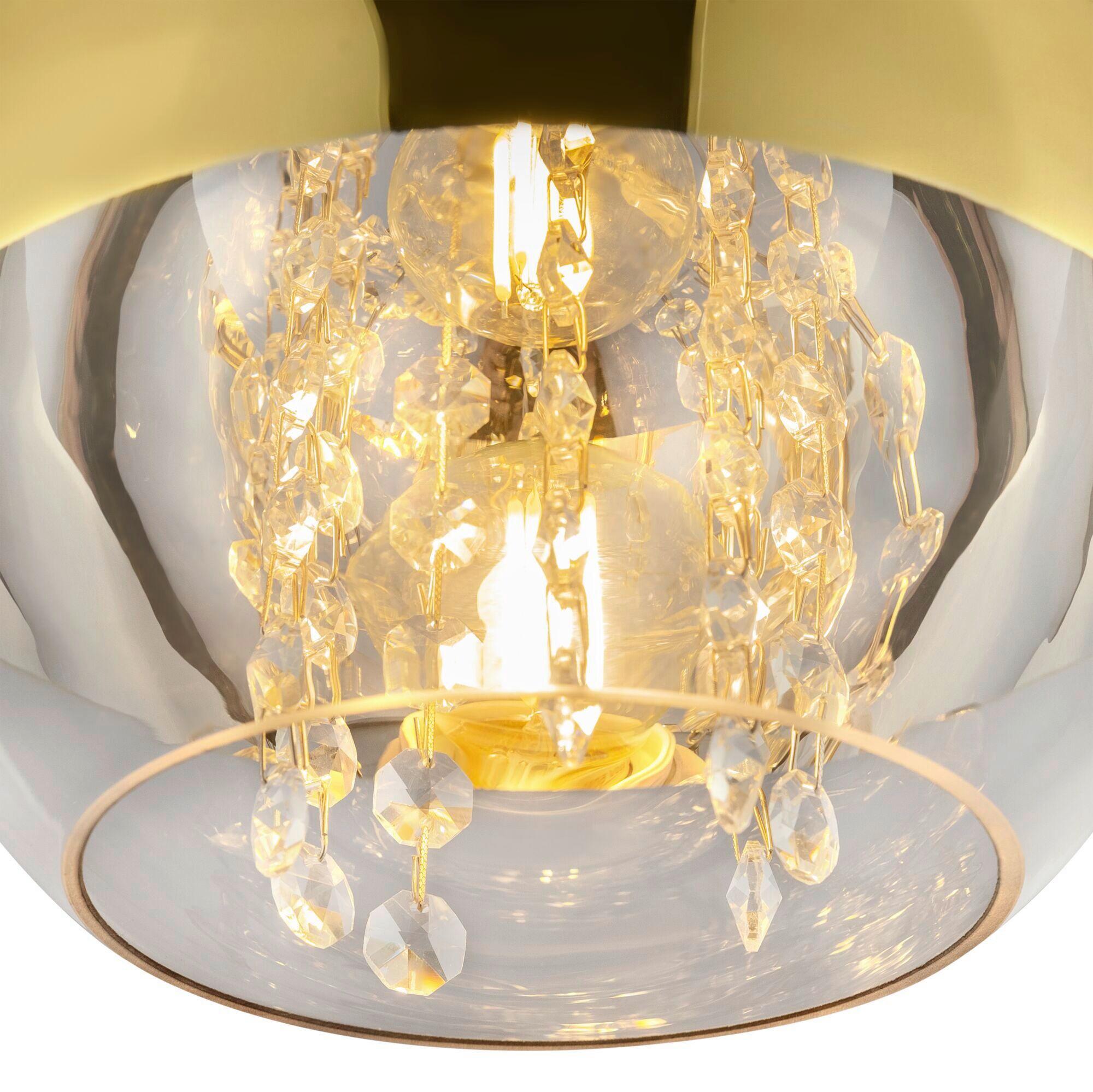 PENDELLEUCHTE FERMI - Transparent/Goldfarben, Trend, Glas/Metall (20/17.5/20cm) - MAYTONI