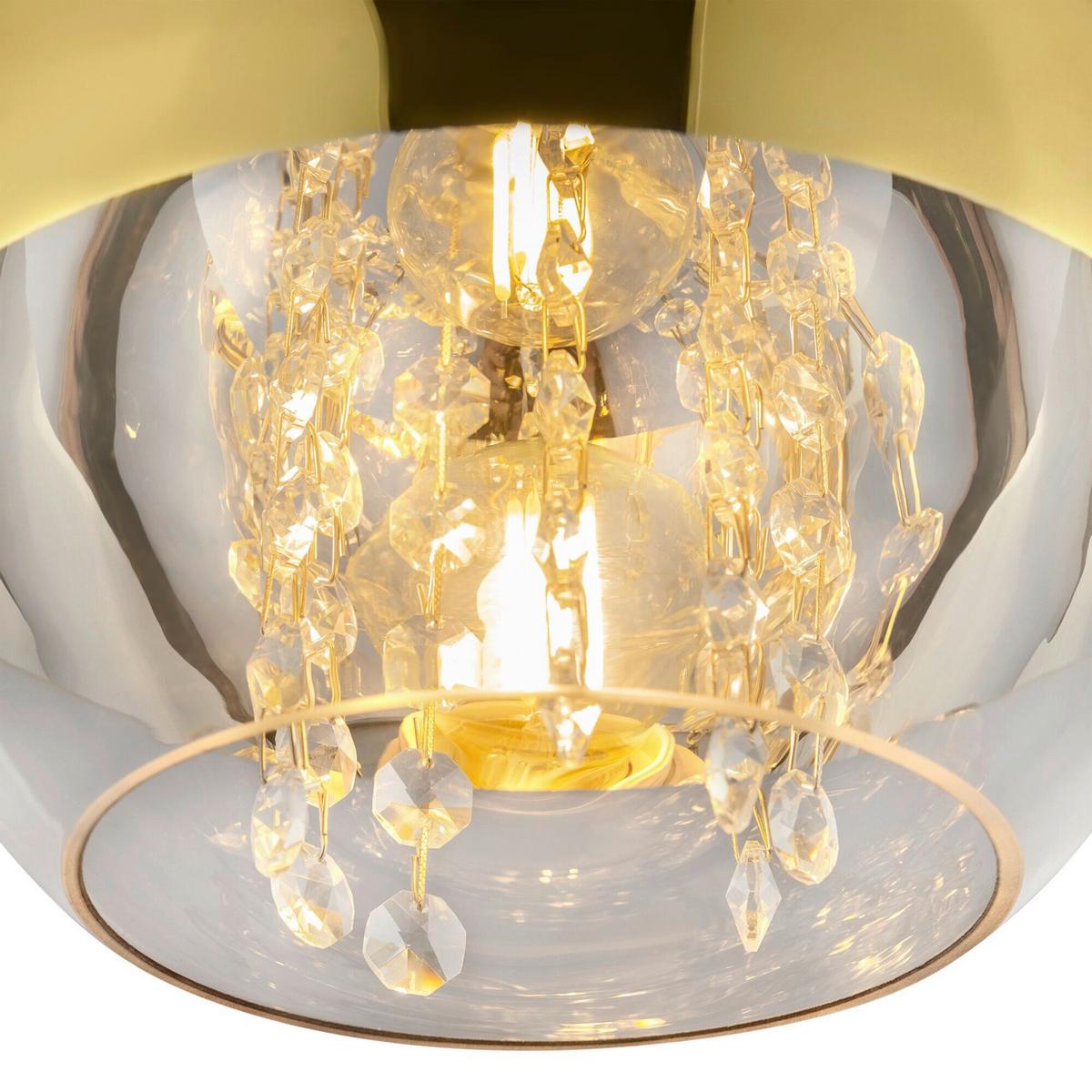 PENDELLEUCHTE FERMI - Transparent/Goldfarben, Trend, Glas/Metall (20/17.5/20cm) - MAYTONI
