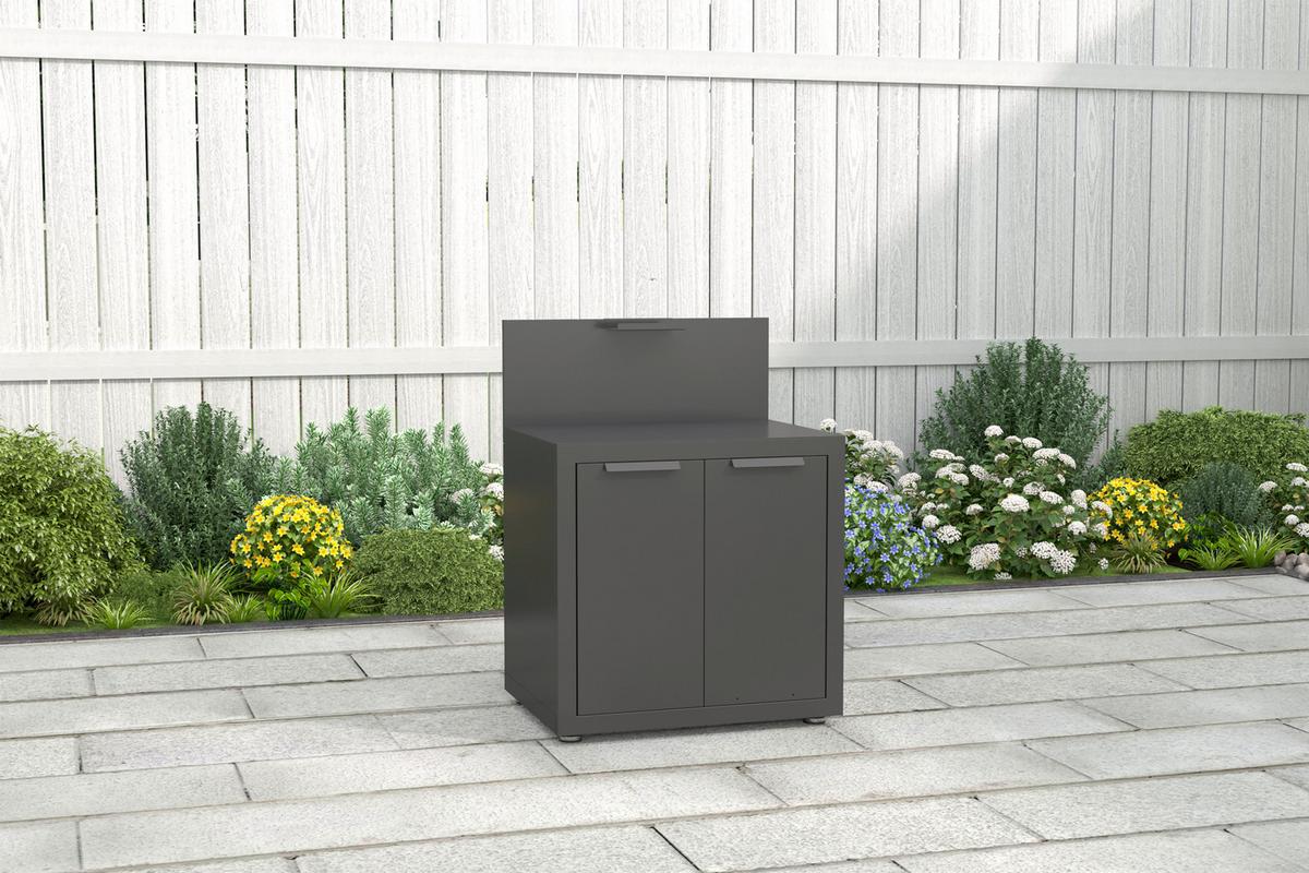 Outdoorküchenunterschank Origin Anthrazit - Anthrazit, Basics, Metall (80/110/60cm) - Gardenson