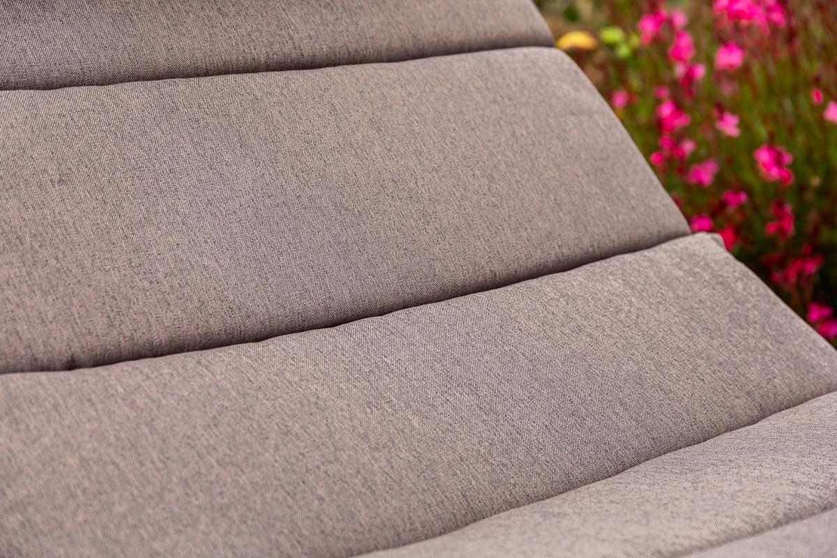 Vrtni Ležalnik Andalusia, Nastavljiv, Blazina - bež/naravne barve, Romantika, kovina/umetna masa (90/100/208cm) - Gardenson