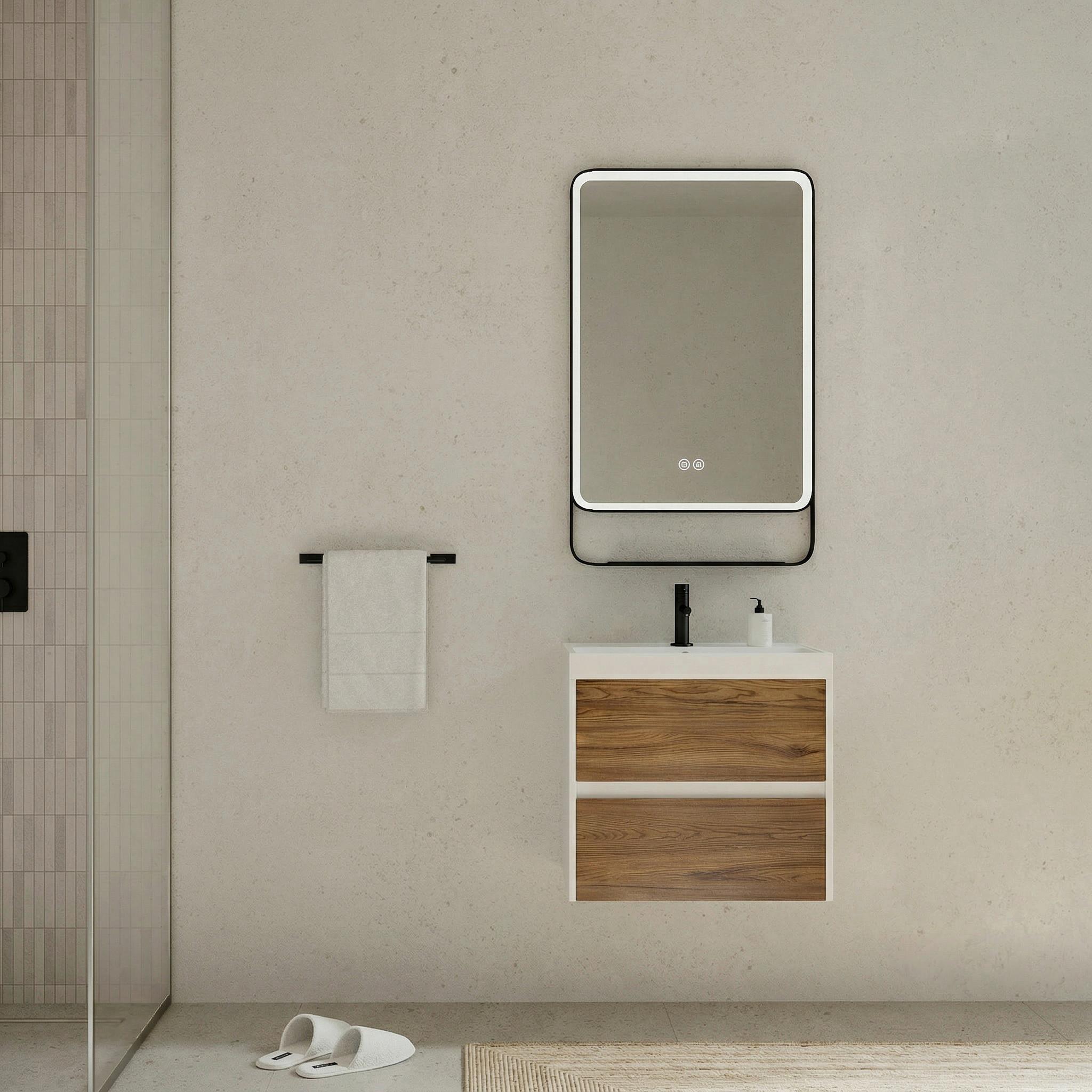 Element S Umivaonikom Portofino - boje oraha/bijela visoki sjaj, Moderno, drvni materijal/prirodni materijali (60/51/40cm)