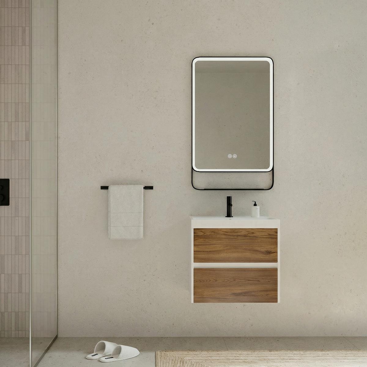 Element S Umivaonikom Portofino - boje oraha/bijela visoki sjaj, Moderno, drvni materijal/prirodni materijali (60/51/40cm)