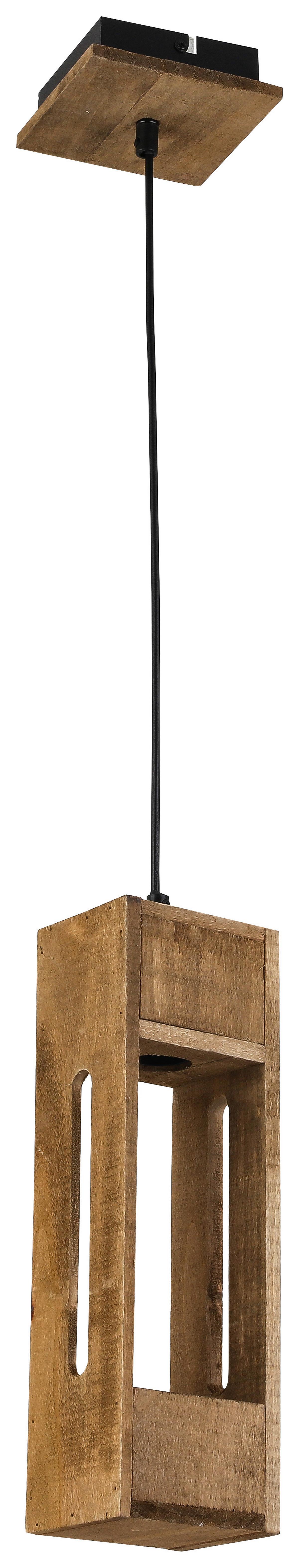 Hängeleuchte Emira max. 15 Watt - Schwarz/Naturfarben, Lifestyle, Holz/Kunststoff (12/12/120cm) - Premium Living