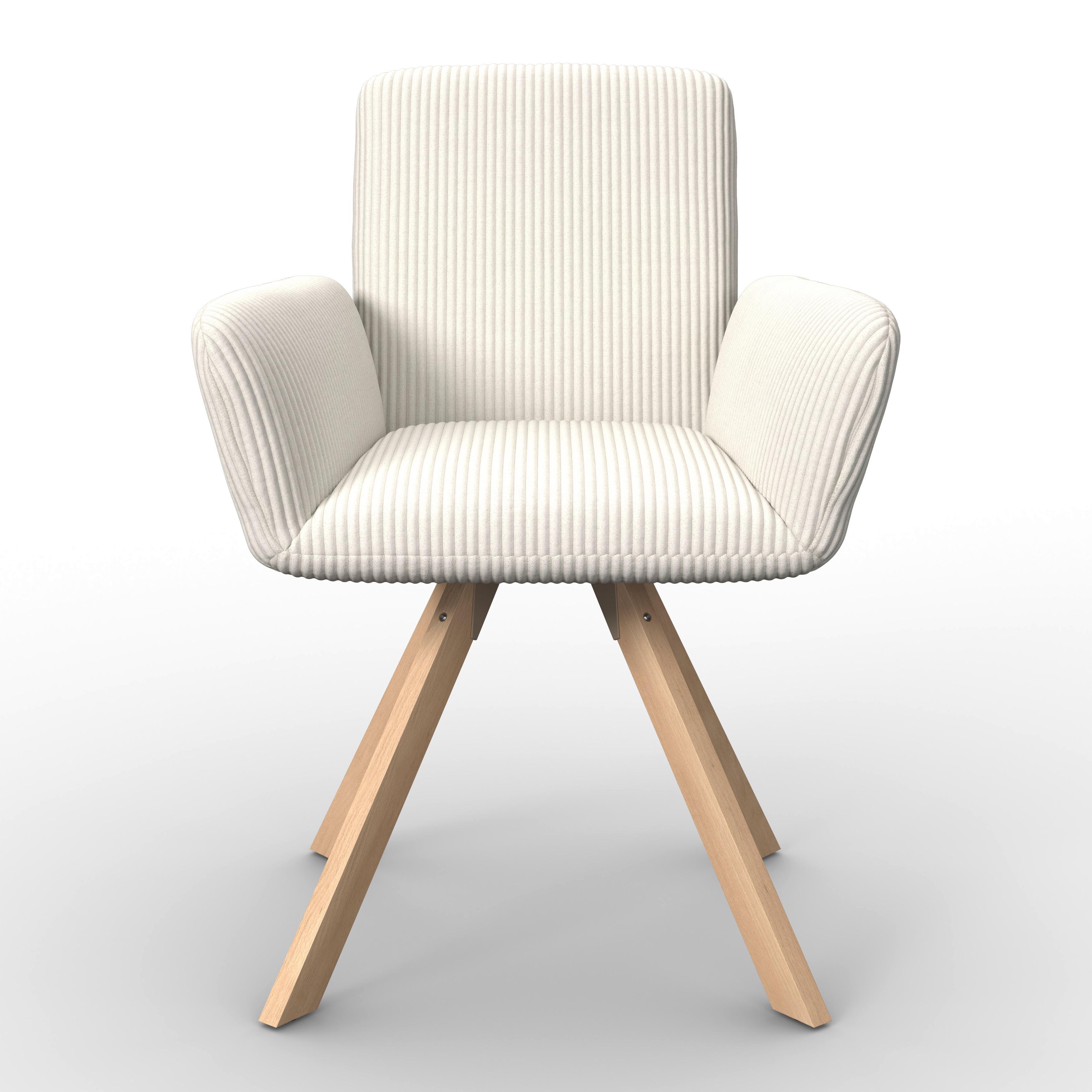 STOL MED ARMSTÖD MAIRO - bokfärgad/cremefärgad, Modern, trä/textil (61,5/86/58,5cm) - Bessagi Home