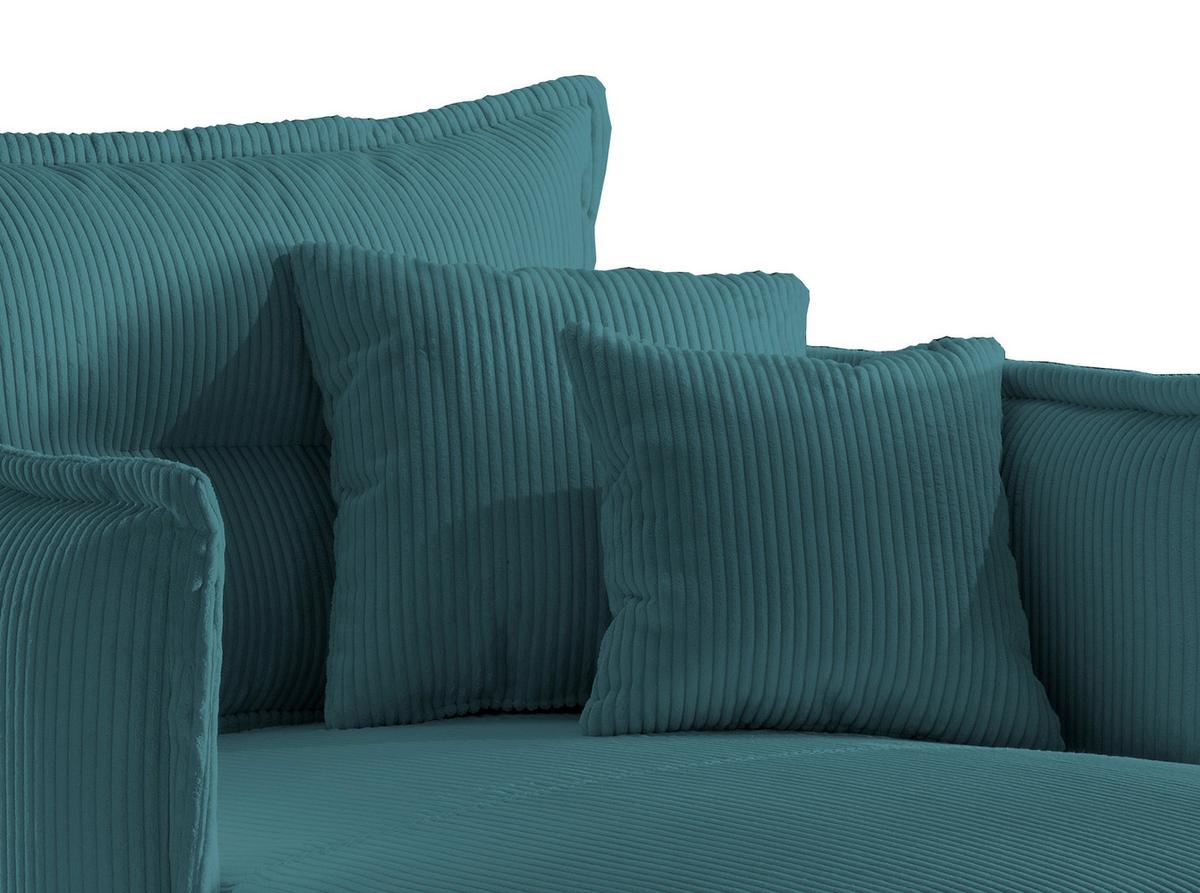 Relaxsessel Lava Petrol Cord - Petrol/Schwarz, MODERN, Textil/Metall (111/101/167cm) - Livetastic