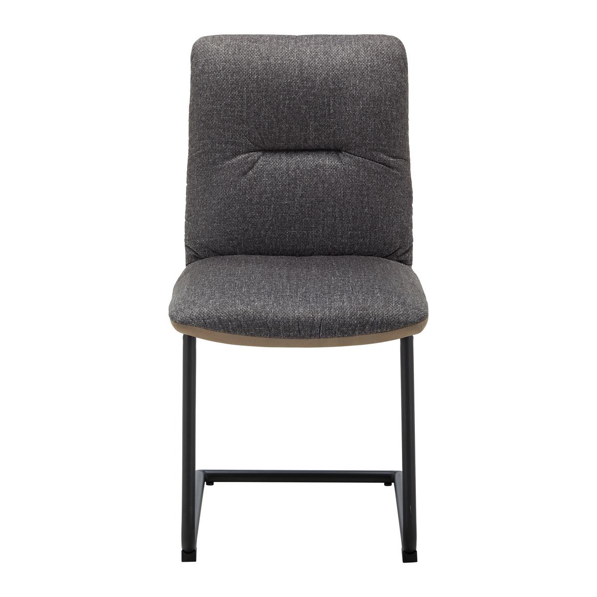 KRZESŁO NA PŁOZIE SARAH - czarny/szarobrązowy, Modern, metal/drewno (49/88/59cm) - Bessagi Home