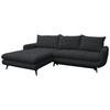 Kutna Garnitura Wave - crna, Moderno, tekstil/metal (189/266cm) - Modern Living