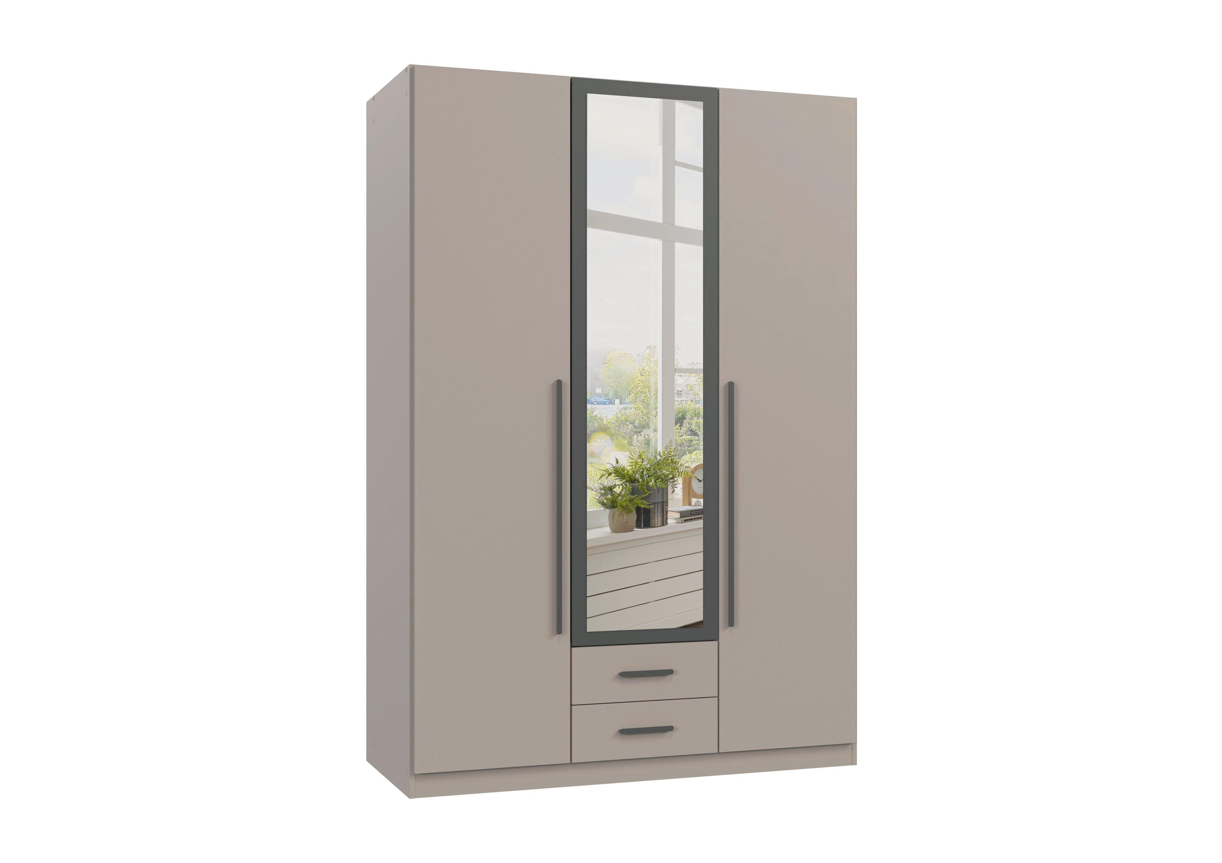 Drehtürenschrank Marburg Graphitfarben/Grau/Sahara - Graphitfarben/Grau, KONVENTIONELL, Glas/Holzwerkstoff (135/199/58cm) - Mömax