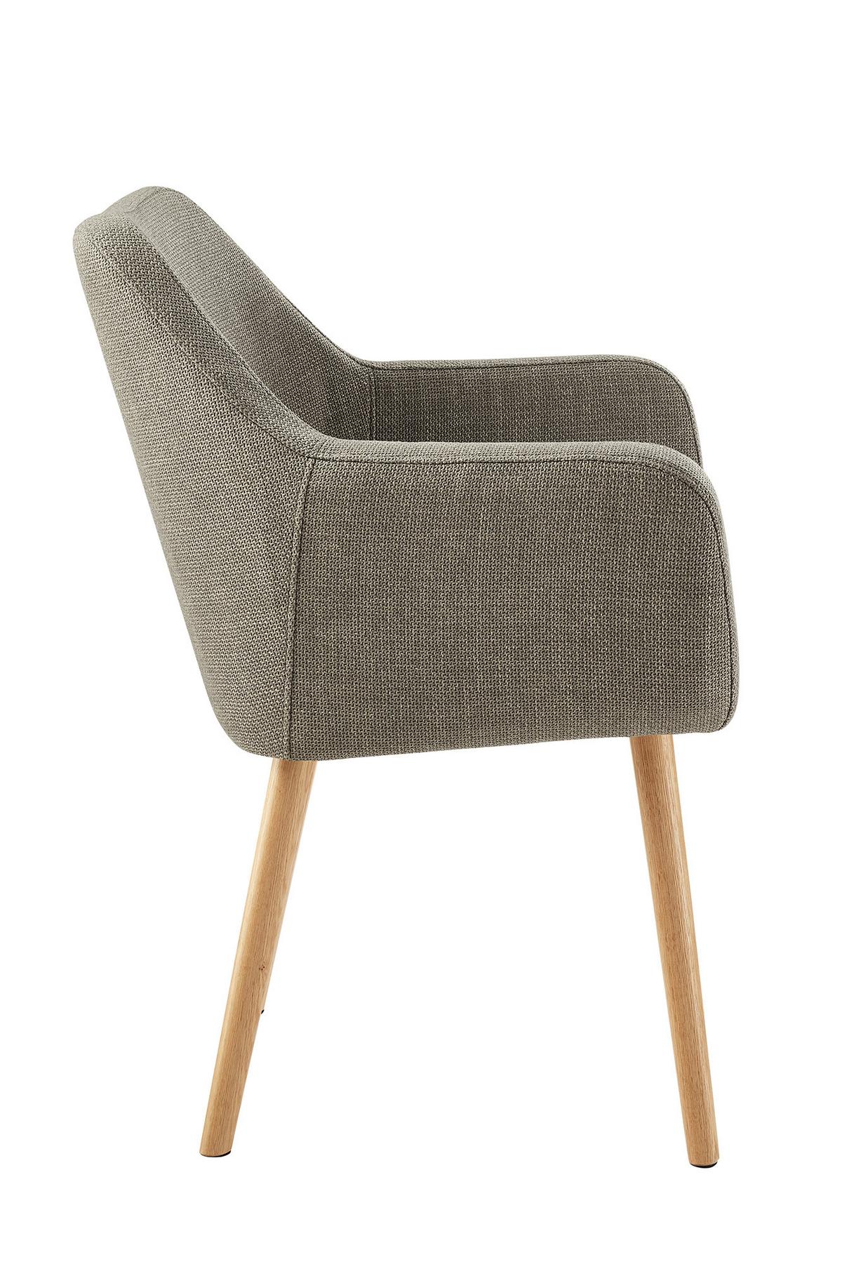 Naslanjač Holz, Rjava - naravne barve/rjava, Moderno, tekstil/les (62/84/60cm) - Livetastic