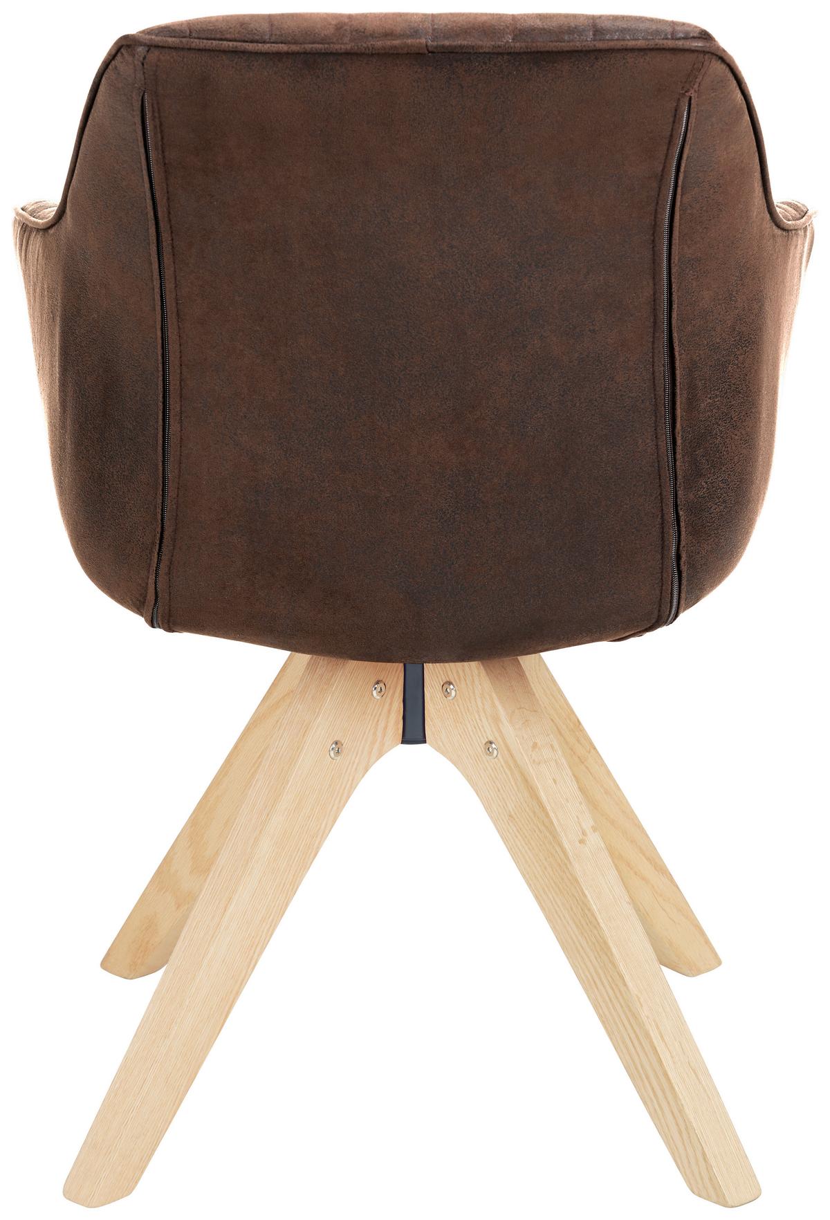 Armlehnstuhl in Dunkelbraun/Eiche - Eichefarben/Dunkelbraun, Holz/Textil (60/83/65cm) - Mömax