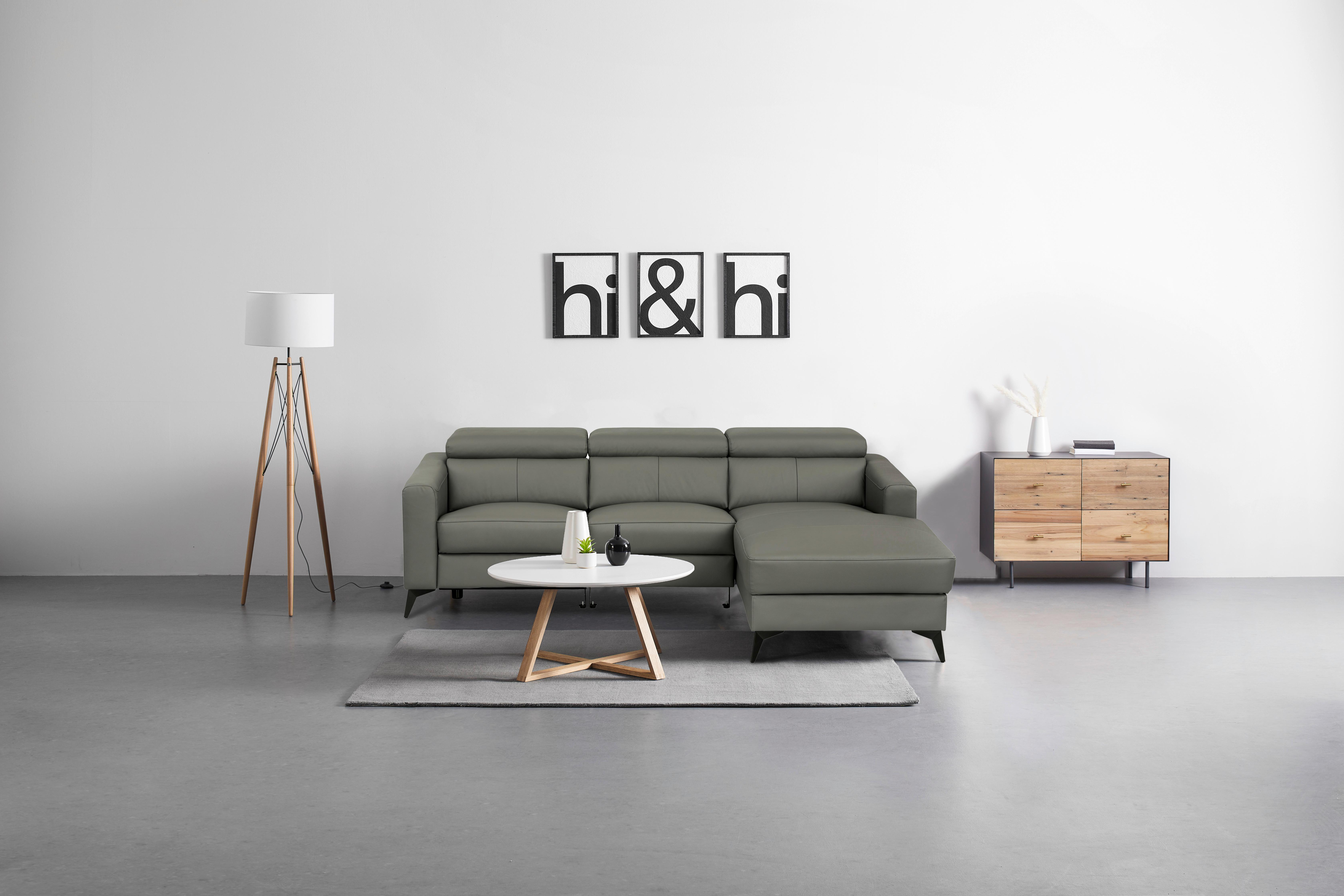 Sarokgarnitúra Bőr Ben - sötétszürke, Modern, bőr/textil (235/75-95/102-180cm) - Premium Living