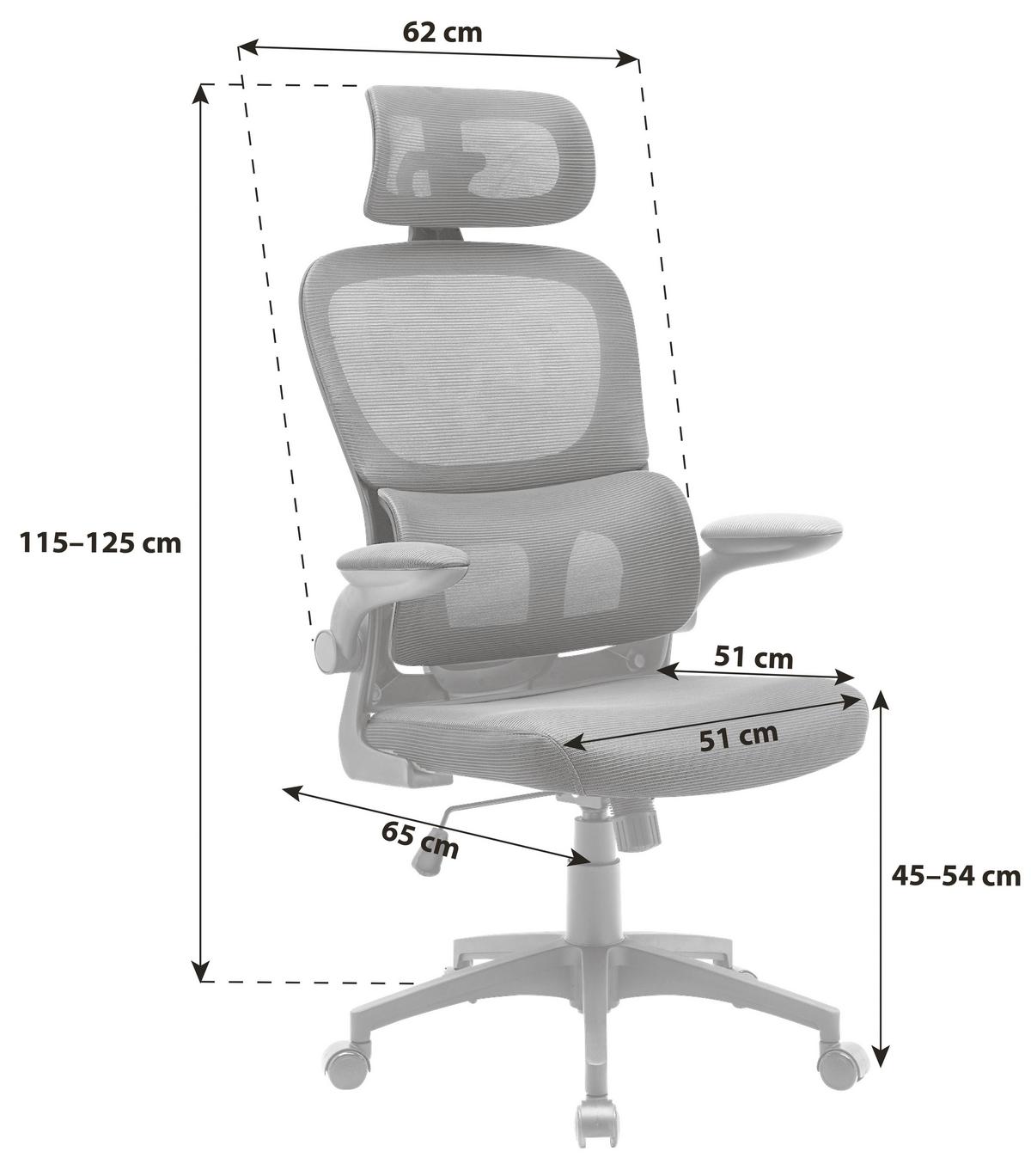 Uredska Stolica Gary 1 - crna, Moderno, tekstil/plastika (62/115-125/65cm) - Modern Living