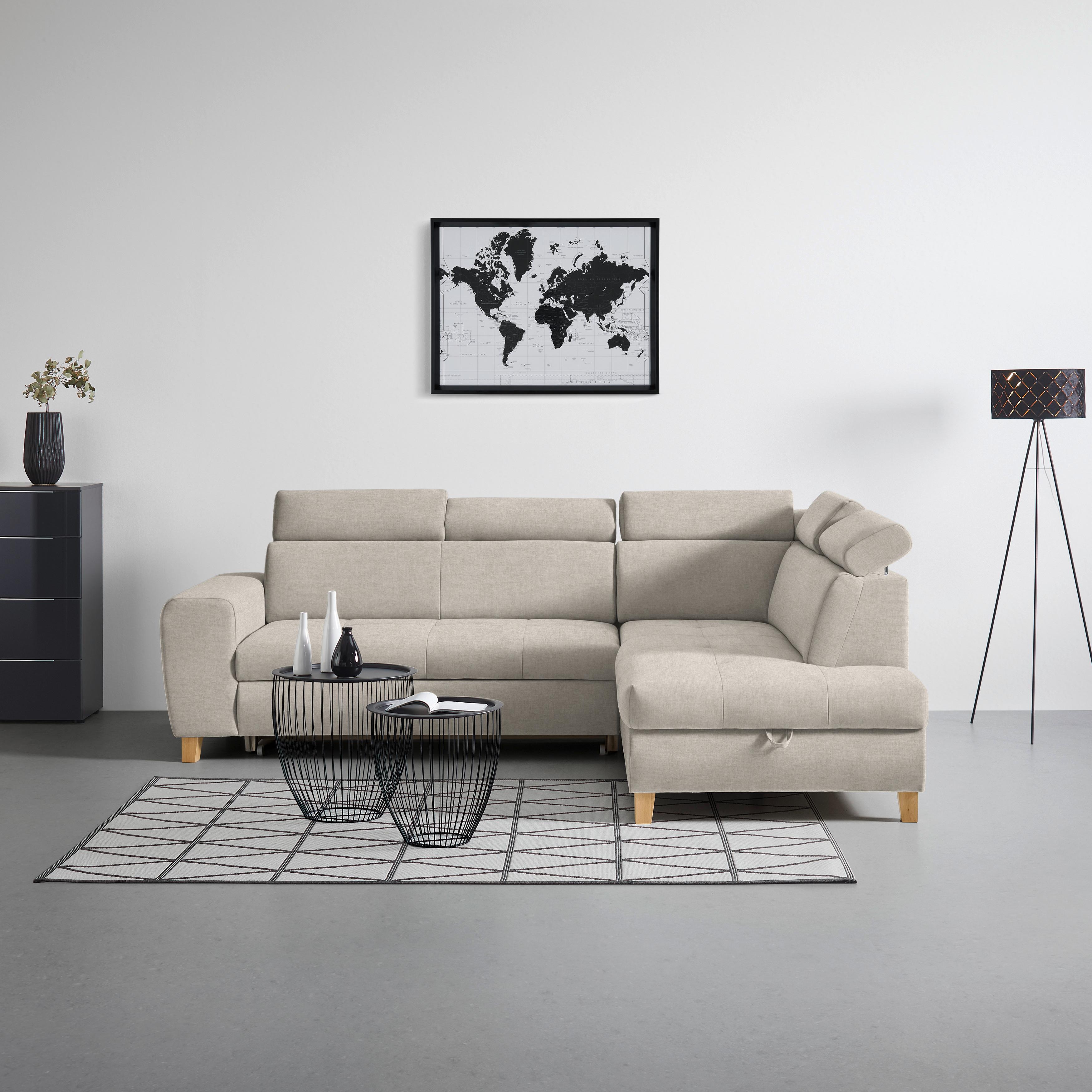 Kutna Garnitura Lugo - sivo-bež, Moderno, drvo/metal (266/98/205cm) - Modern Living