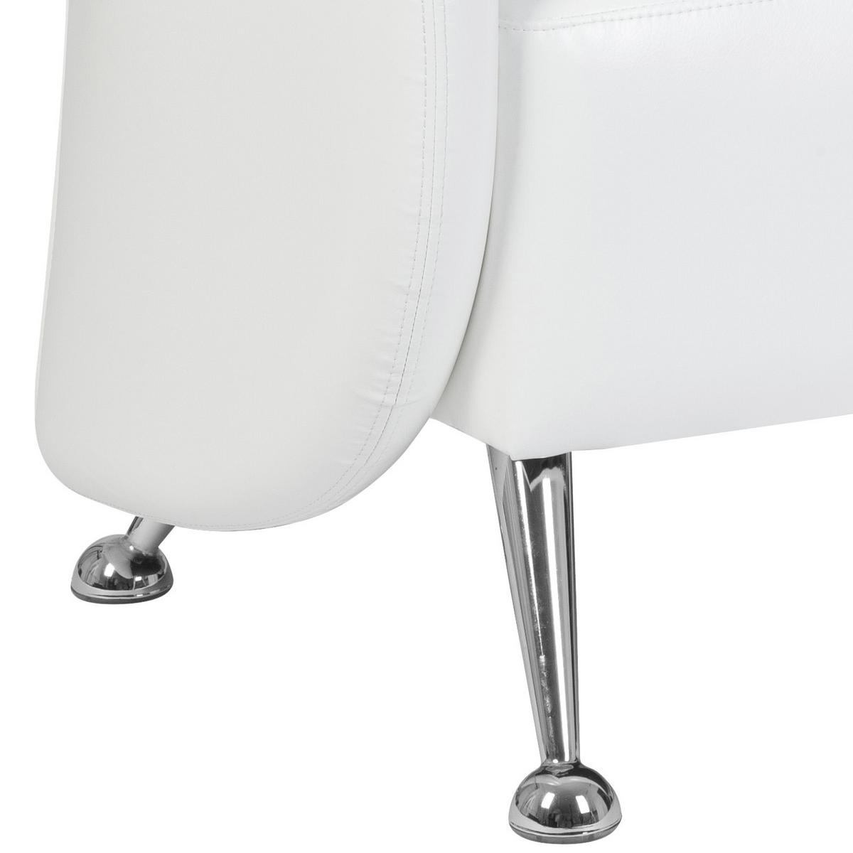 Dvosed Lucia, Bela - barve kroma/bela, Moderno, kovina/tekstil (118/85/58cm) - MID.YOU