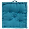 Boxkissen Ninix in Petrol, ca. 40x40cm - Petrol, Textil (40/40/10cm) - Mömax modern living