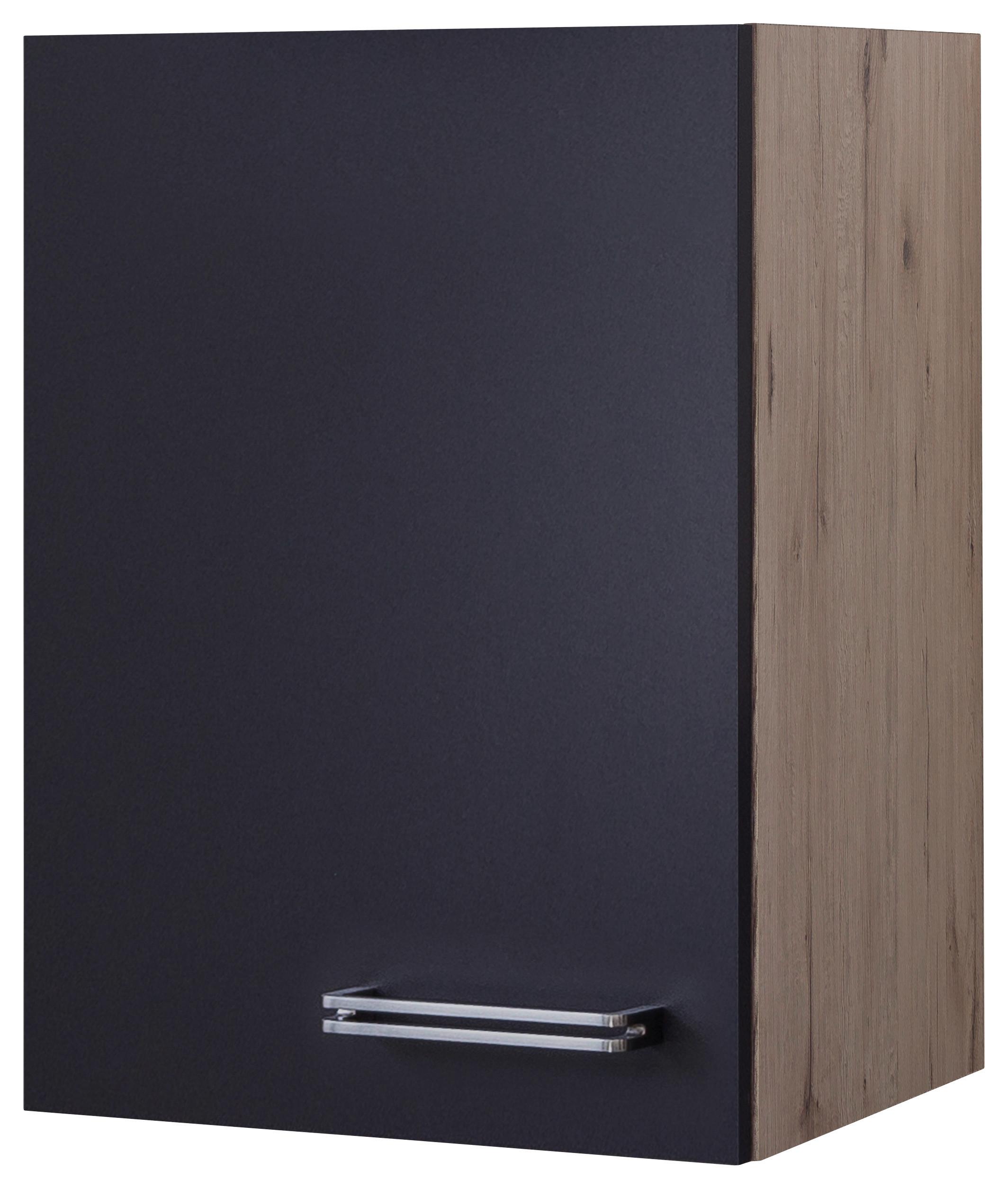 Küchenoberschrank Anthrazit/Eiche - Edelstahlfarben/Eichefarben, MODERN, Holzwerkstoff/Metall (40/54/32cm) - FlexWell