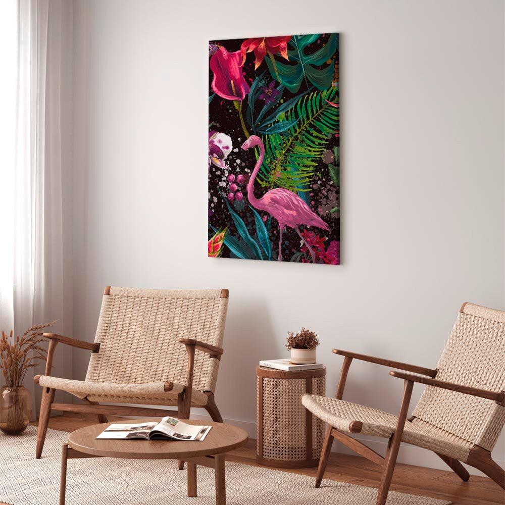 Slika Na Platnu Flamingo Land - večbarvno, Basics, tekstil/leseni material (40/60/1,2cm) - artgeist