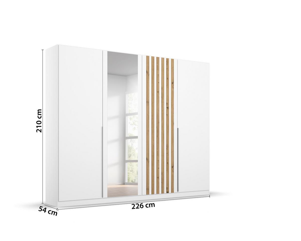 Ormar S Klasičnim Vratima Lamella - bijela/hrast Artisan, Moderno, drvni materijal/metal (226/210/54cm) - Modern Living