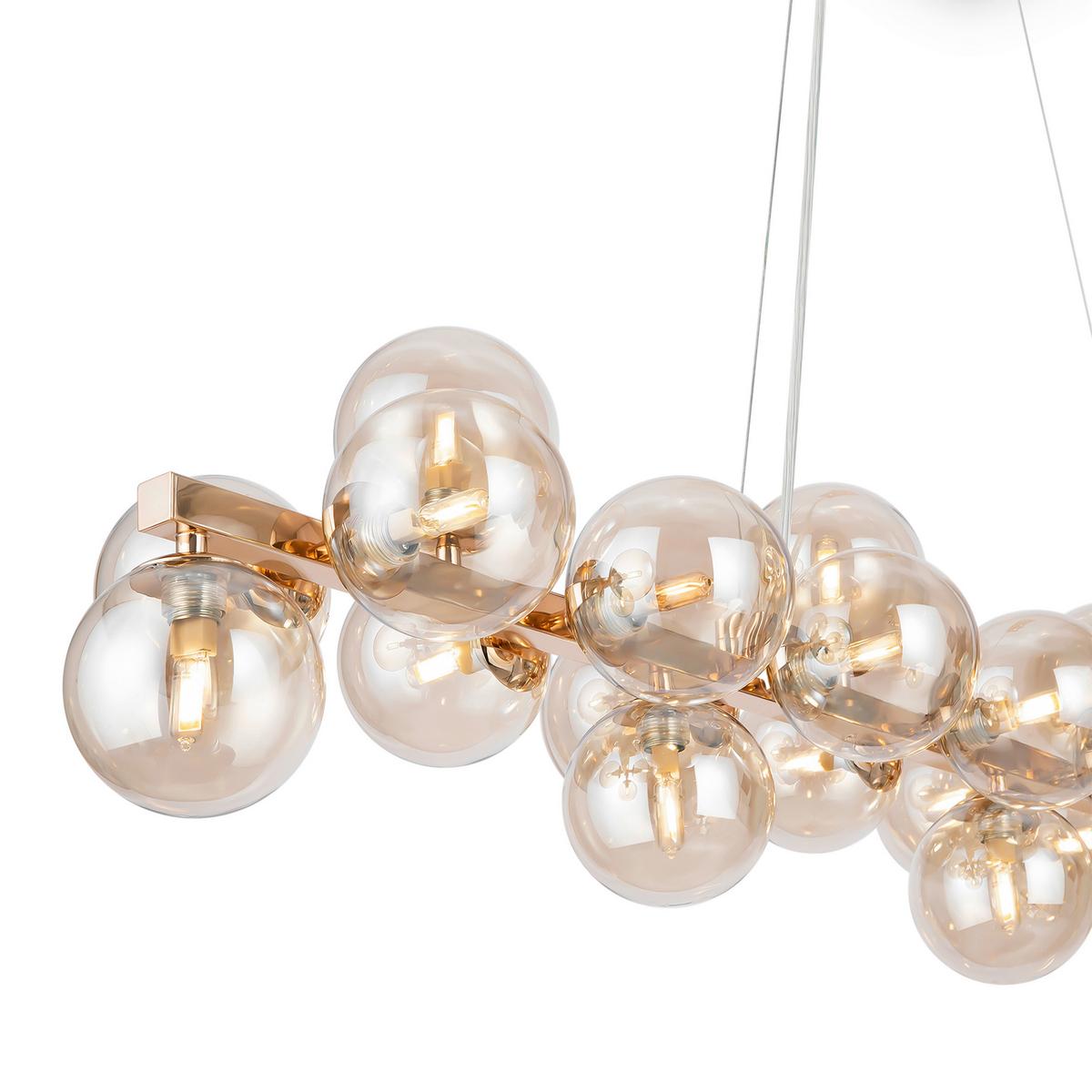 Pendelleuchte Dallas Goldfarben max. 28 Watt - Goldfarben, Trend, Glas/Metall (23,8/22,8/123,5cm) - MAYTONI