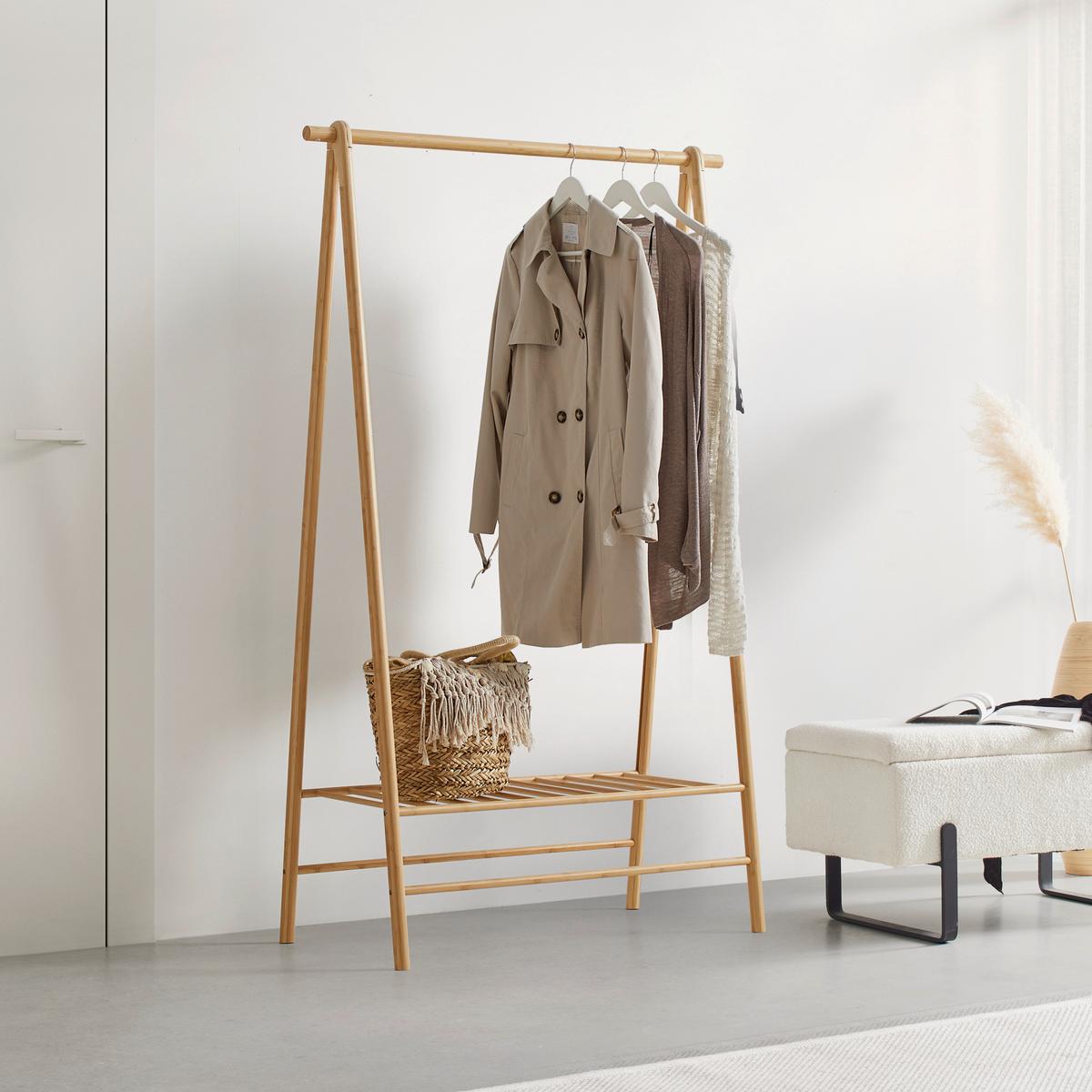 Kleiderwagen Bamboo Naturfarben - Naturfarben, Natur, Naturmaterialien (103/163/47cm) - Mömax