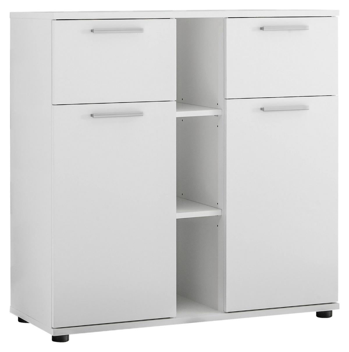 Previjalna Komoda Bibo, Bela - srebrne barve/bela, Konvencionalno, umetna masa/leseni material (89/101/78cm) - MID.YOU