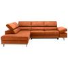 Ecksofa Carmen Orange - Chromfarben/Schwarz, KONVENTIONELL, Holz/Textil (292/93/226cm) - Premium Living