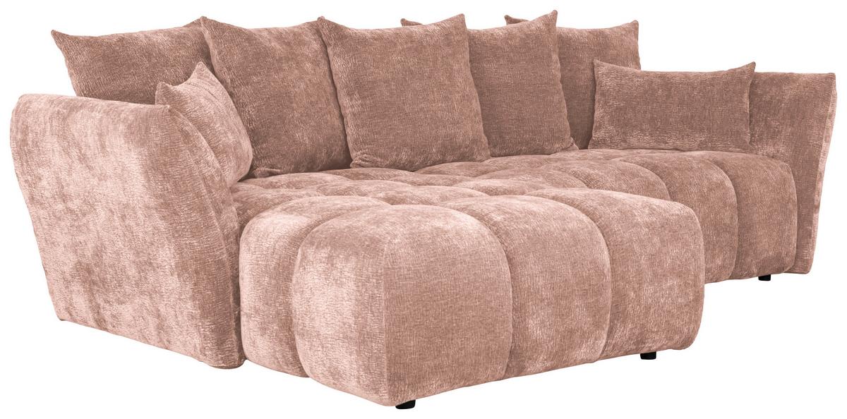 Kutna Garnitura Cammellio - ružičasta/crna, Moderno, tekstil (296/75-95/189cm) - Mömax