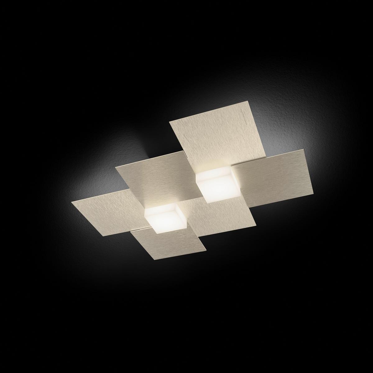 LAMPA SUFITOWA LED 52-770-075 CREO - szampanowy, Design, metal (38,5/33/5,2cm) - Grossmann