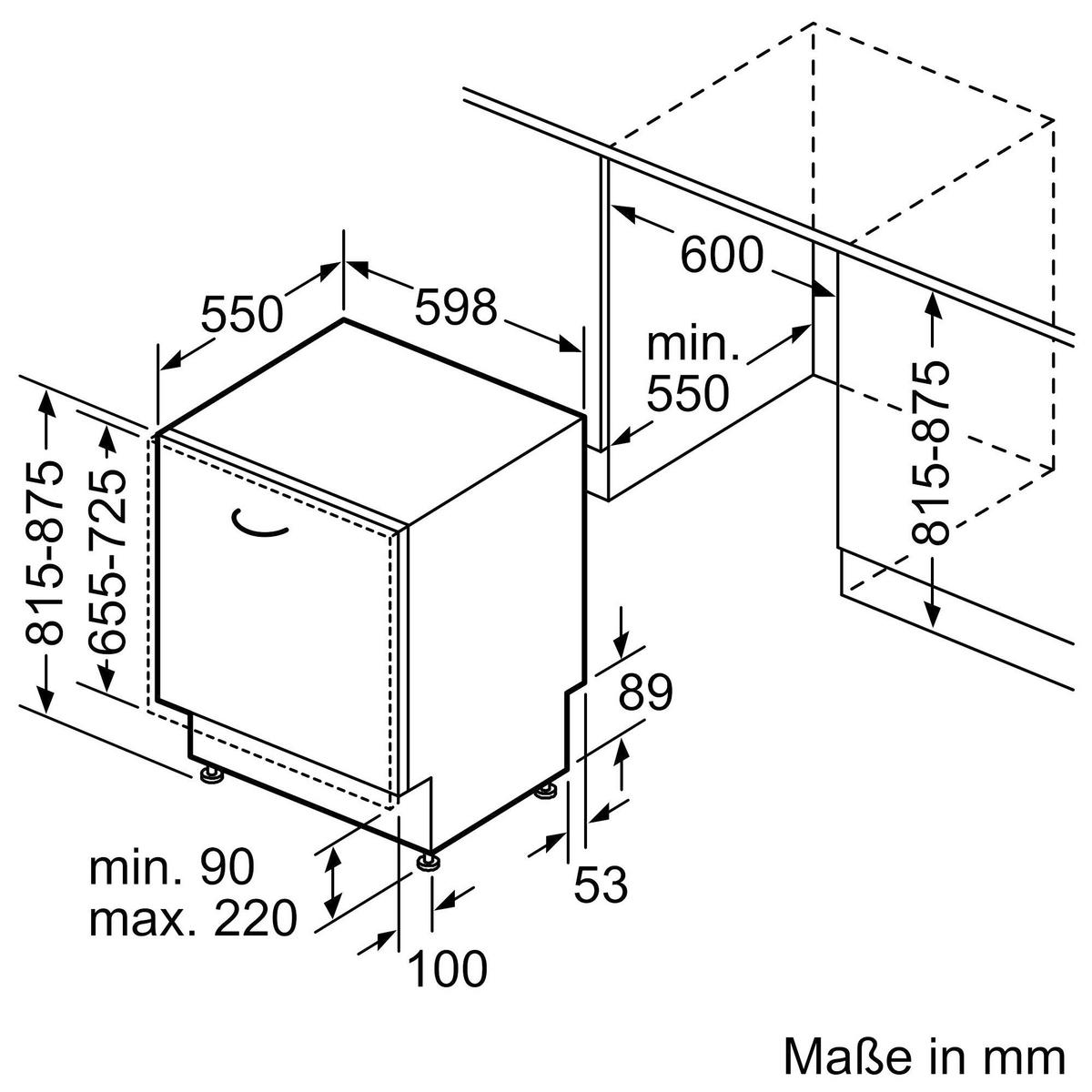 Geschirrspüler SN61IX13TE Vollintegriert - MODERN (59,8/81,5/55cm) - Siemens
