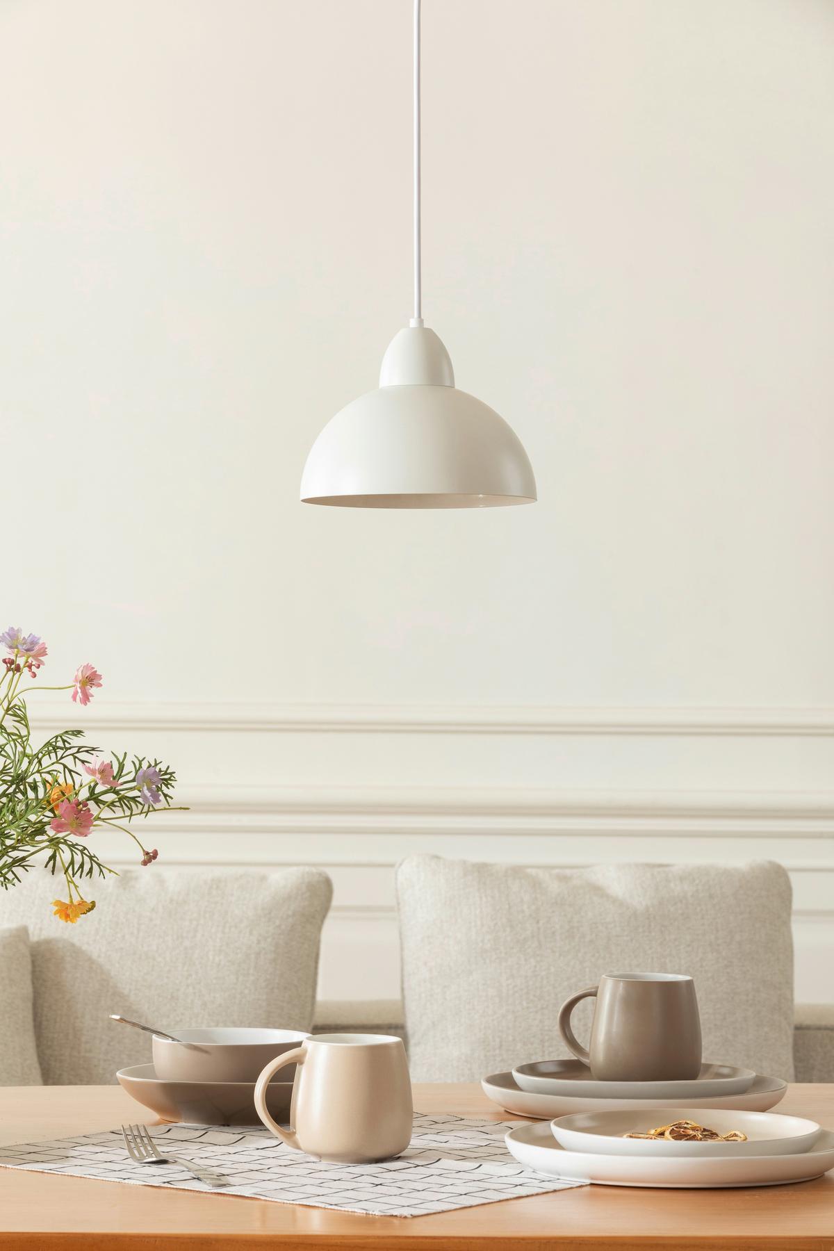 Lampă suspendată Michael - alb, Modern, plastic/metal (20/100cm) - Mömax