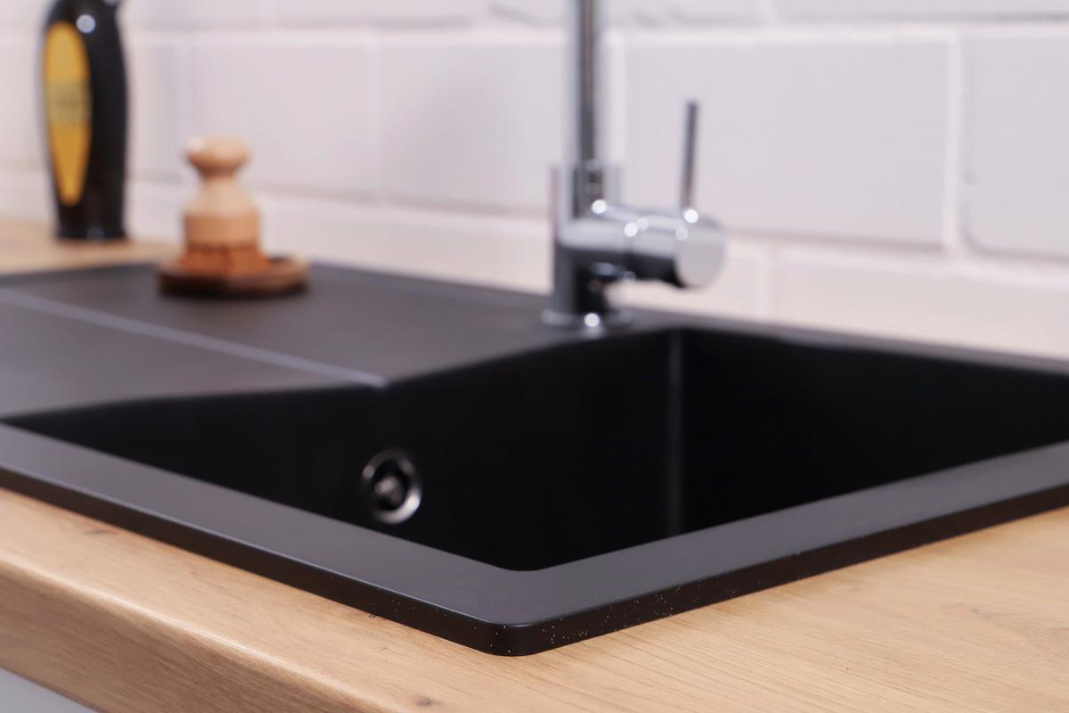 Pomivalno Korito Cleveland, 86x50cm - črna, Basics, kamen/umetna masa (86/21,4/50cm) - Respekta