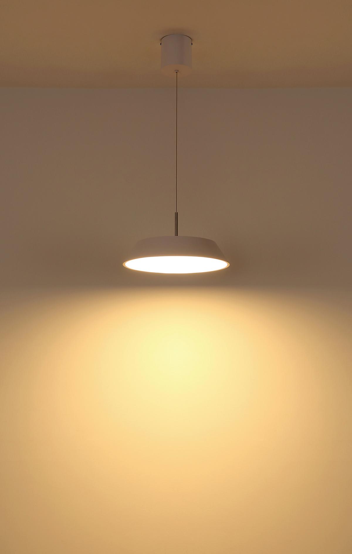 Led-hängeleuchte 15947w Silena - Weiss/Nickelfarben, Basics, Kunststoff/Metall (40/180cm) - Globo