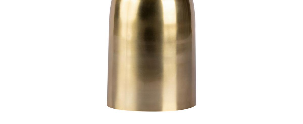Stehleuchte Ceres 200 Schwarz - Goldfarben/Schwarz, Basics, Textil/Stein (30,5/127cm) - Kayoom