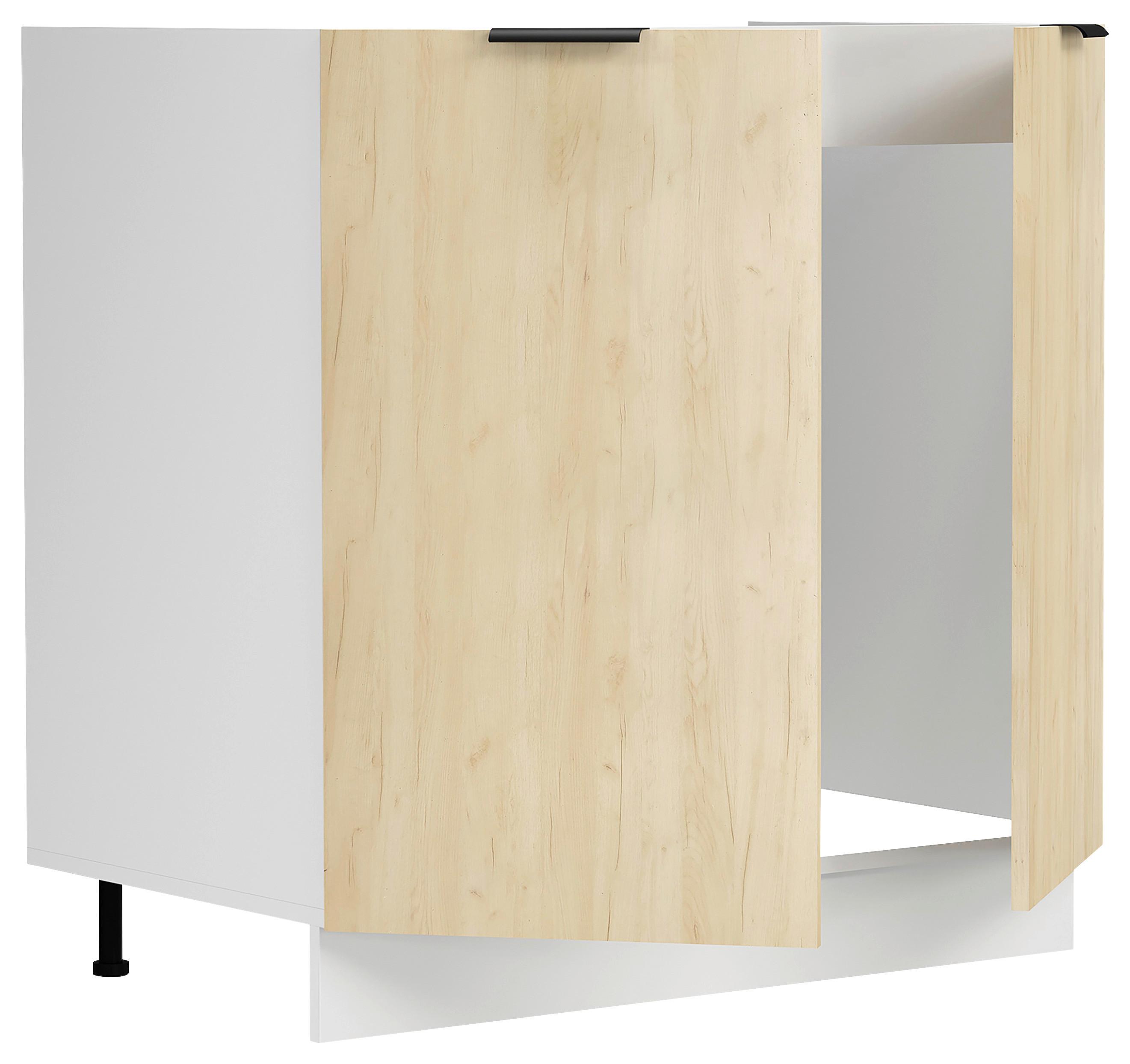 SPÜLENUNTERSCHRANK FASOLA - Honigeiche/Weiss, Trend, Holzwerkstoff/Kunststoff (80/82/46cm) - MID.YOU