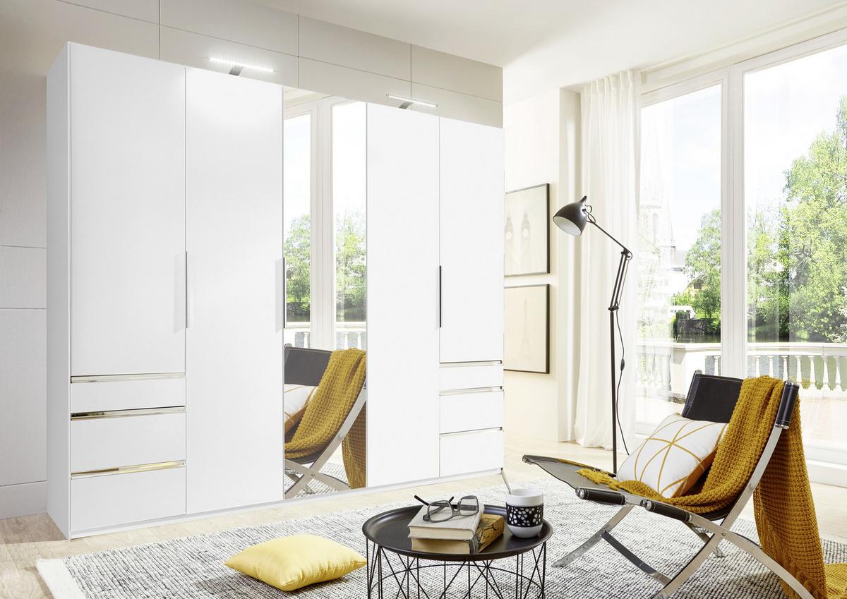 Ormar S Klasičnim Vratima Level 36a - bijela/srebrne boje, Moderno, staklo/drvni materijal (250/216/58cm) - Modern Living