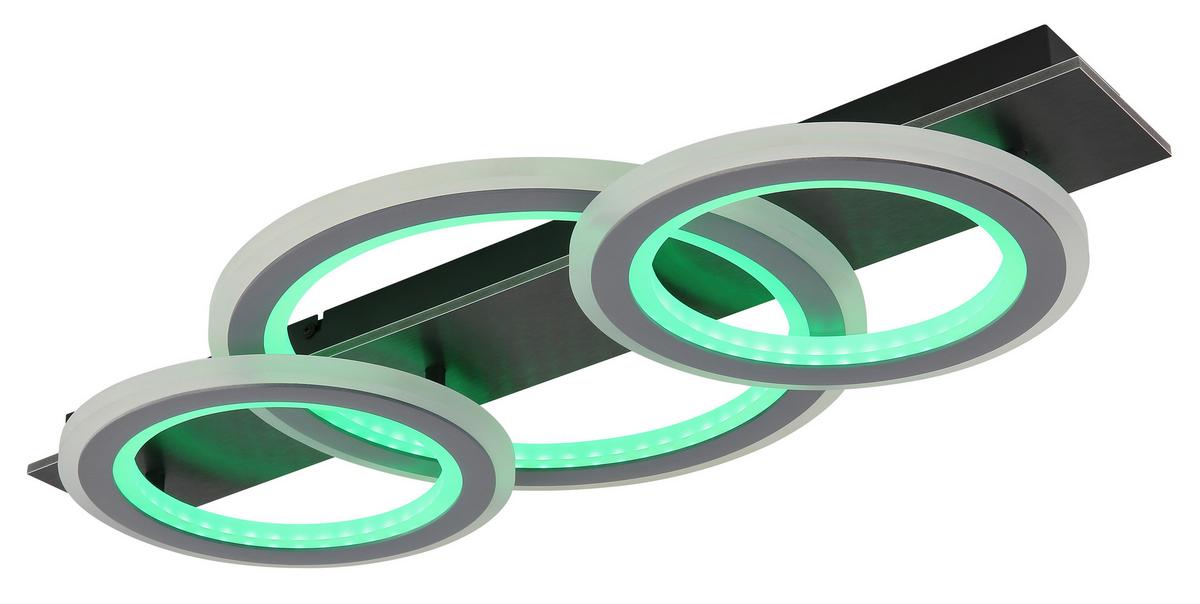 Led Stropna Svjetiljka Jayden - siva/svijetlo siva, Design, metal/plastika (73/37/8cm) - Globo