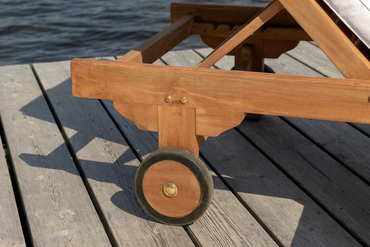 SONNENLIEGE GHANA - Teakfarben, KONVENTIONELL, Holz (200/33/65cm) - Gardenson
