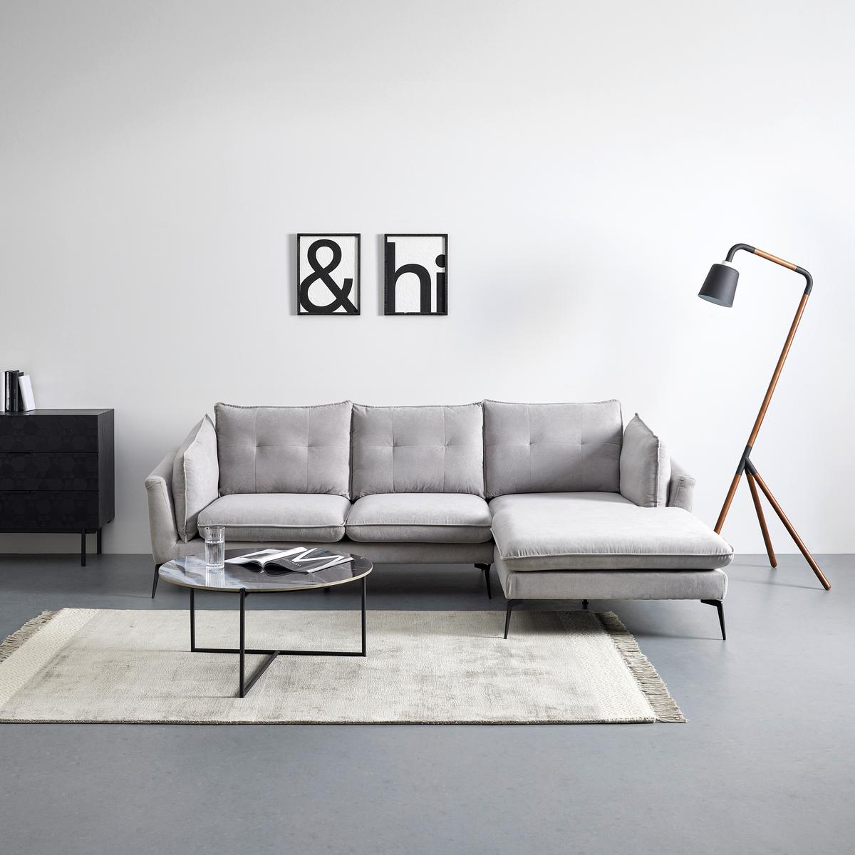 Sarokkanapé Sandro - világosszürke, Modern, textil/fa (258/86/82-160cm) - Bessagi Home