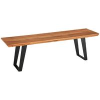 Sitzbank Schwarz/Akazie - Schwarz/Akaziefarben, LIFESTYLE, Holz/Metall (150/45/38cm) - Zandiara