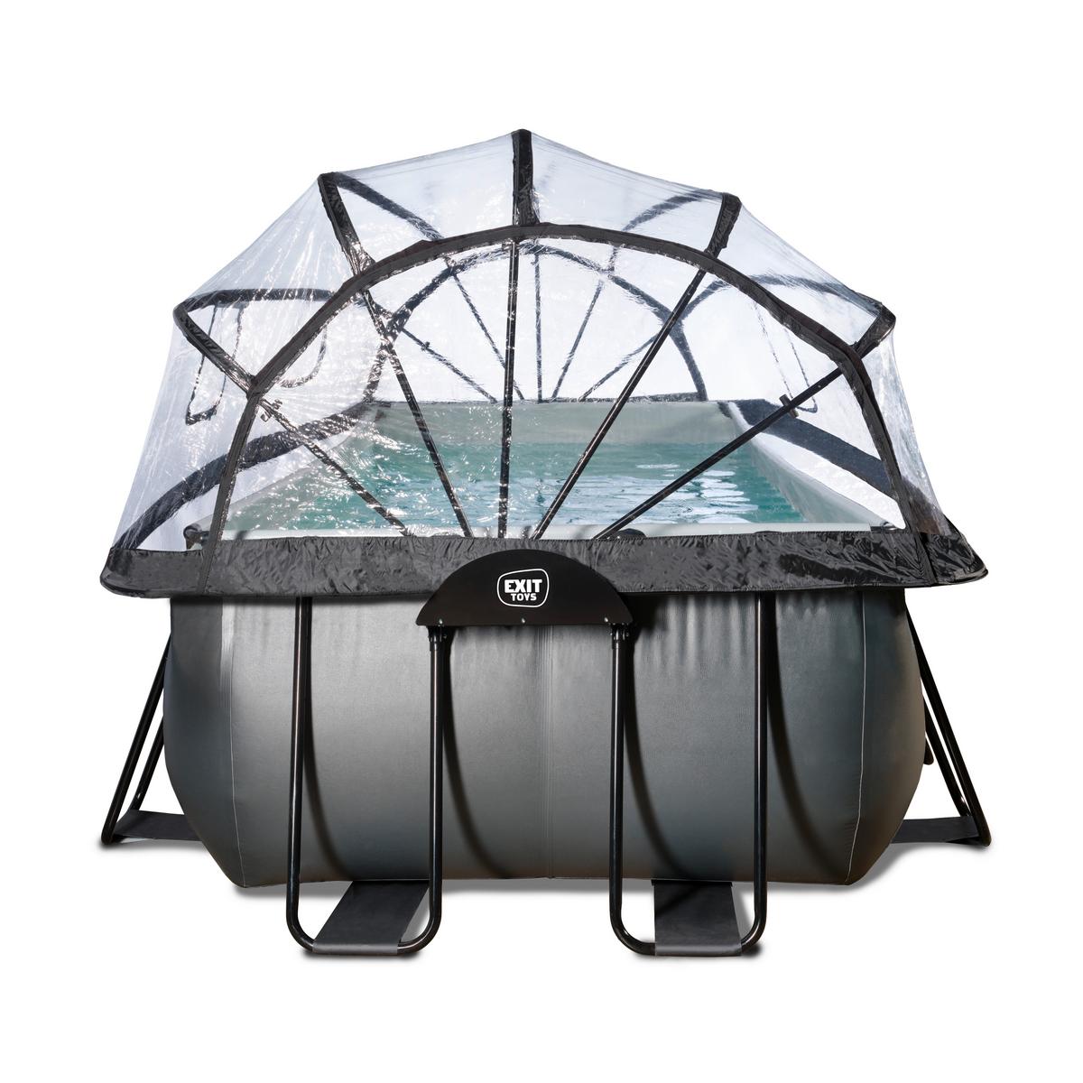 Bazen Exit Black Pool, Toplotna Črpalka, 400x200cm - črna, Konvencionalno, umetna masa (400/200/100cm) - EXIT Toys