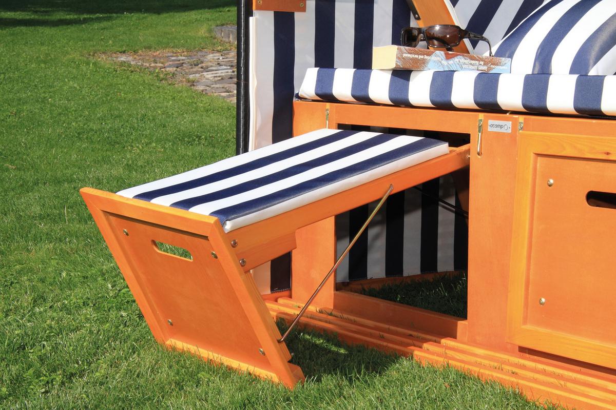 Ležalnik Za Plažo Sylt - modra/bela, Basics, tekstil/les (116/160/72cm) - Acamp
